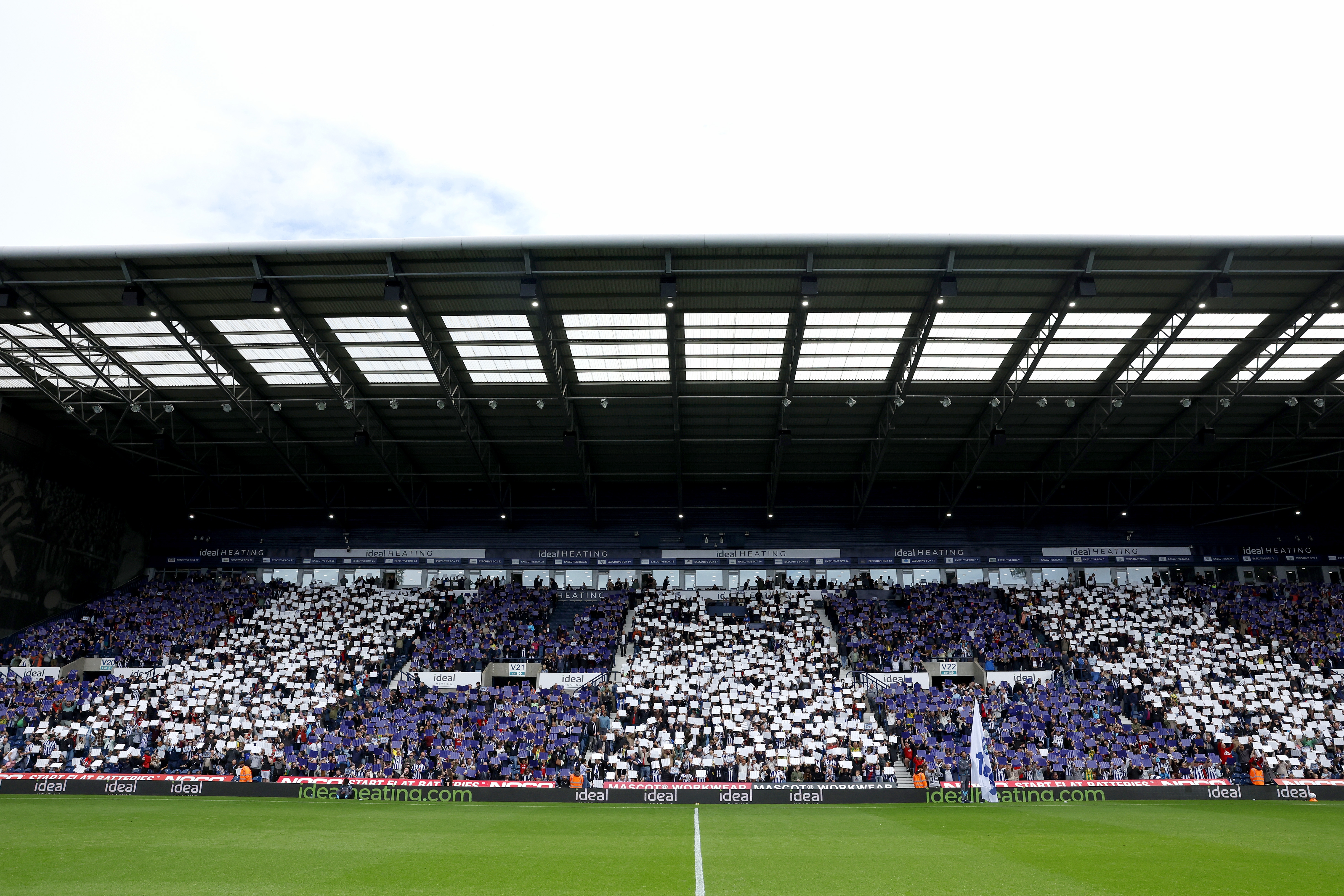 A blue and white mosaic around The Hawthorns