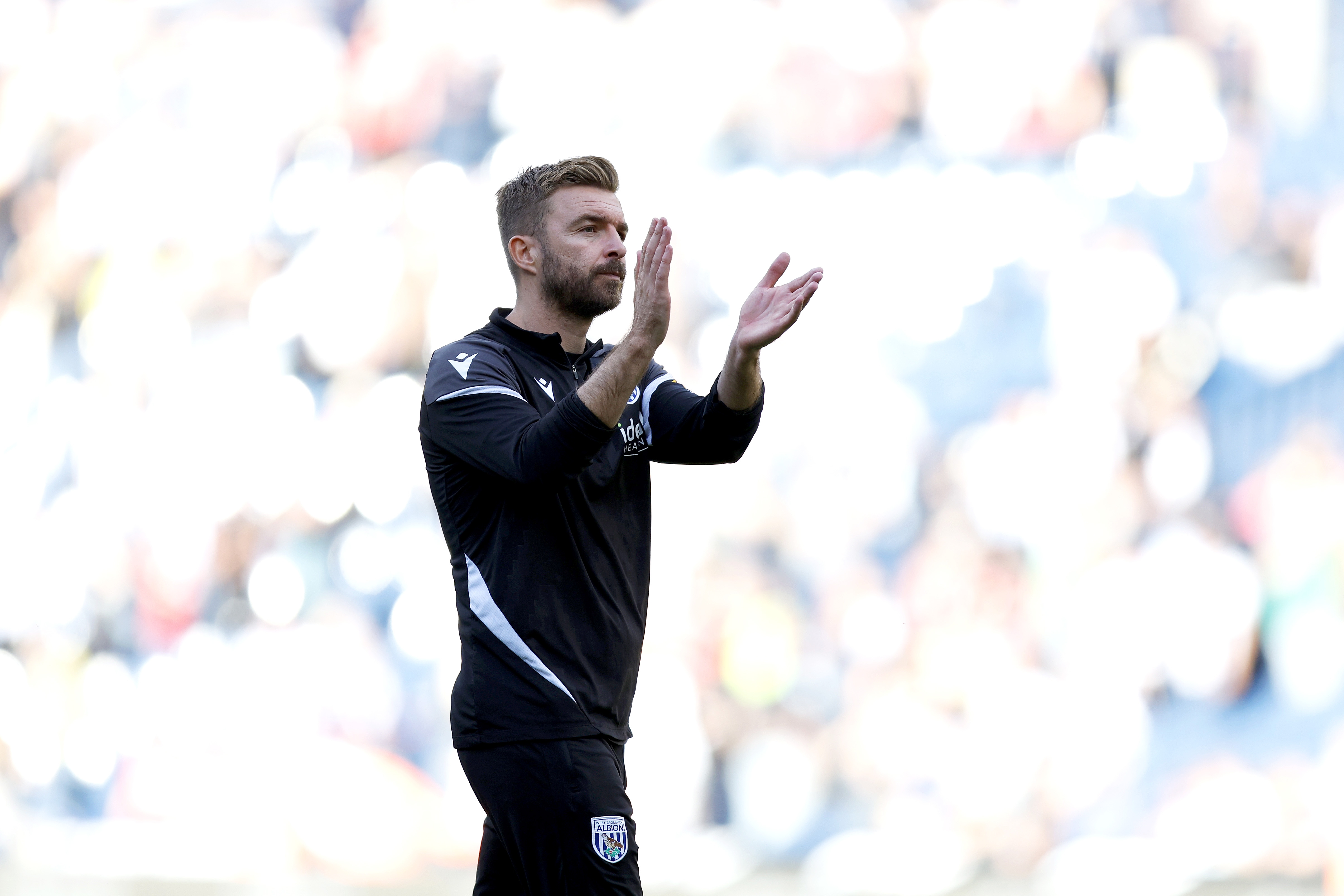 James Morrison applauding WBA fans after the win against Watford 