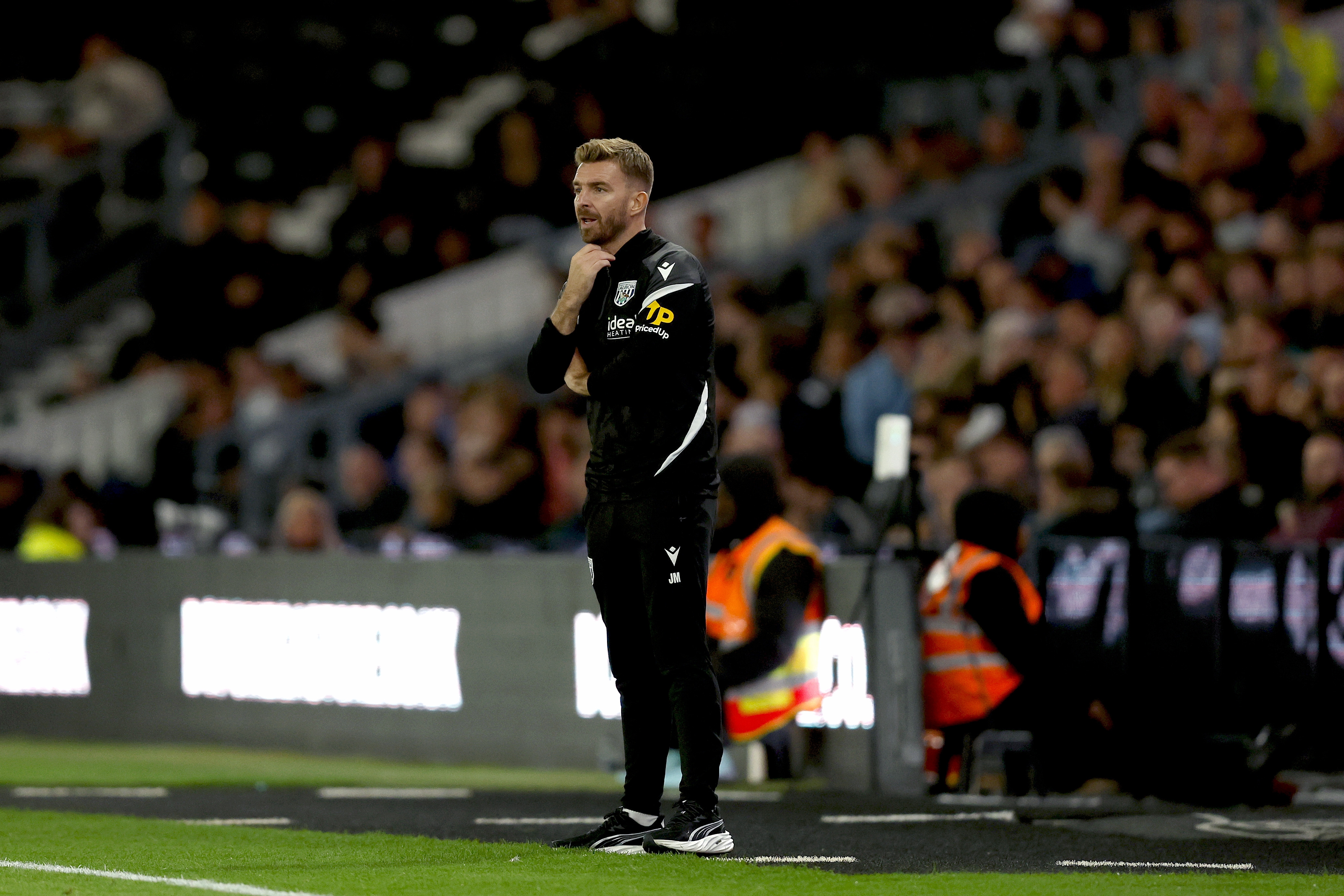 James Morrison on the side of the pitch during the game against Derby