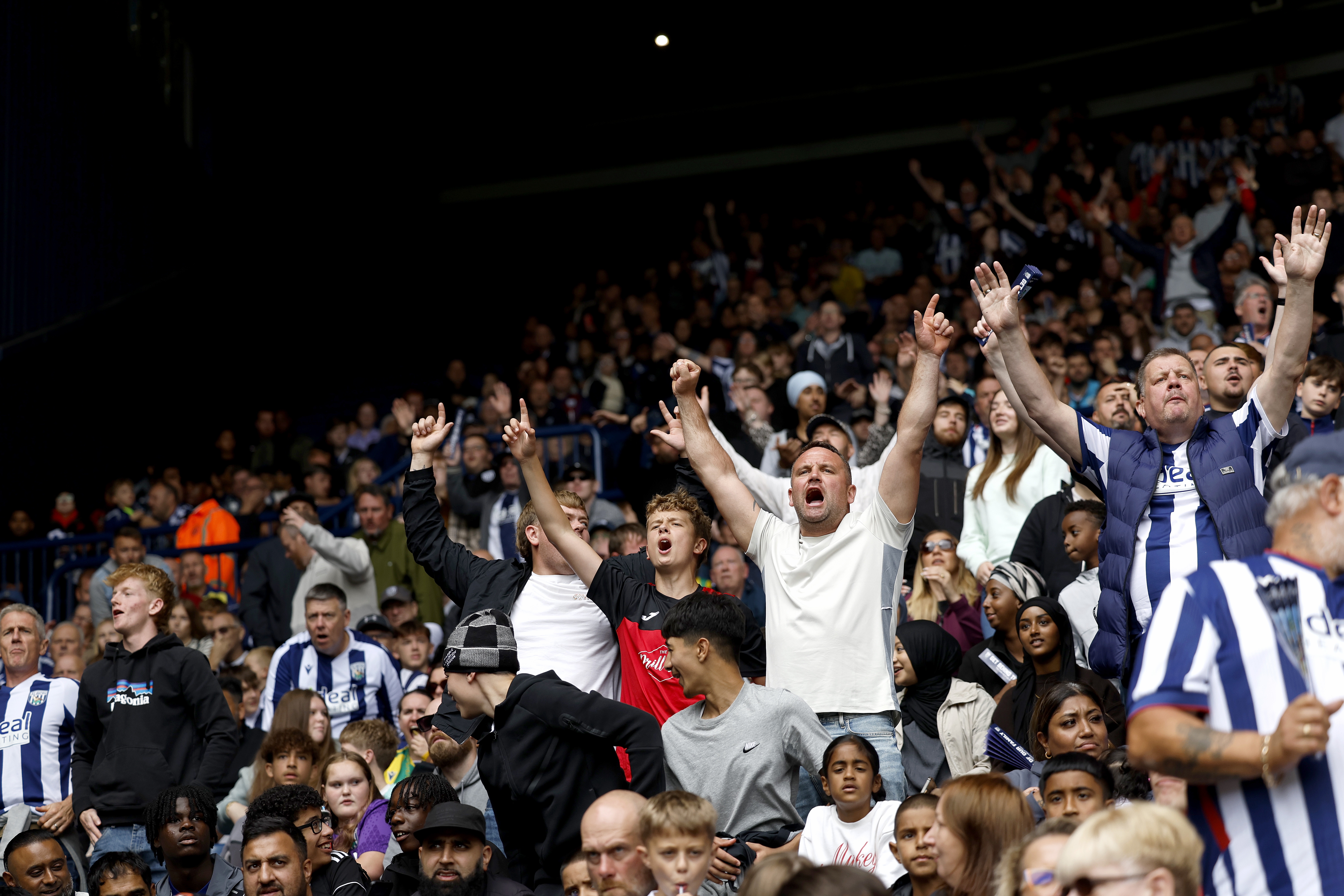 WBA fans cheering at home to QPR
