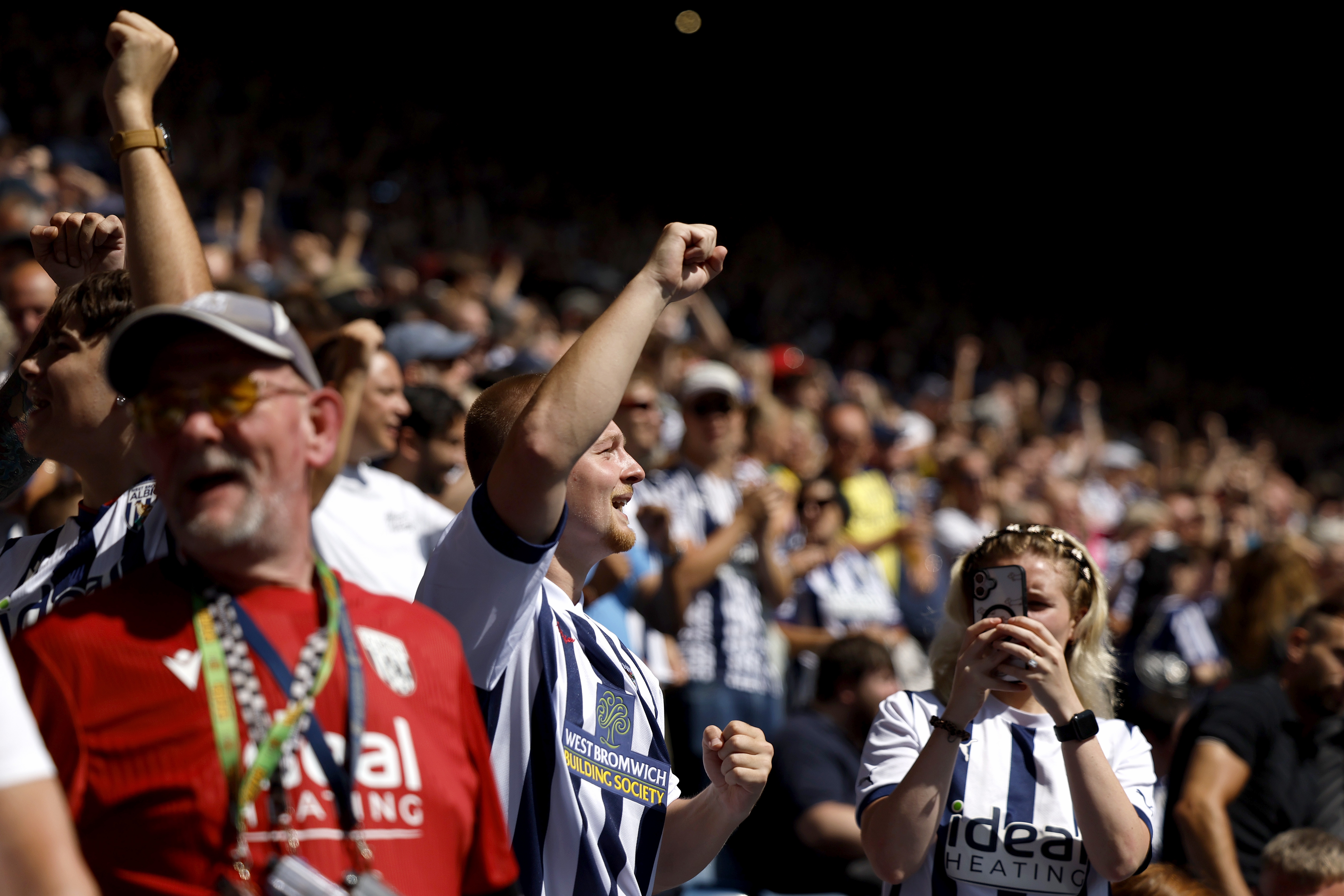Home fans at The Hawthorns for the Burnley game