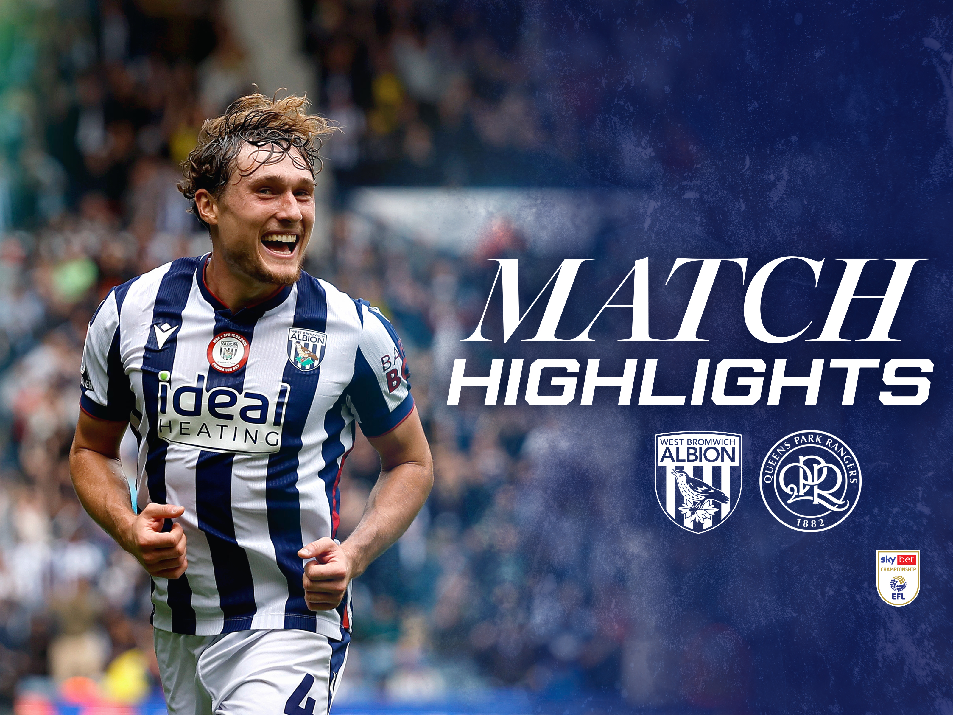 QPR highlights graphic with an image of Callum Styles celebrating his goal