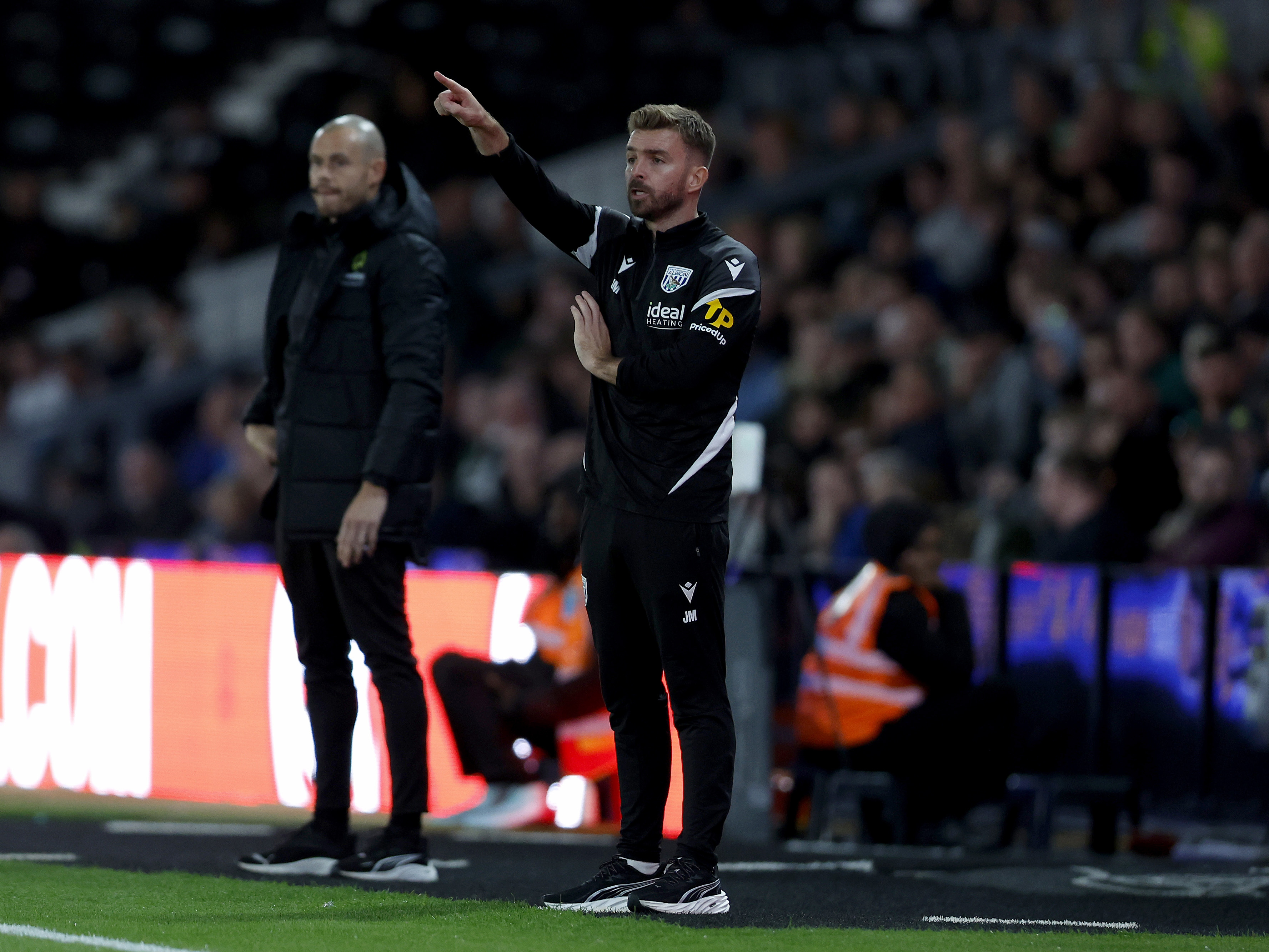An image of James Morrison on the touchline against Derby