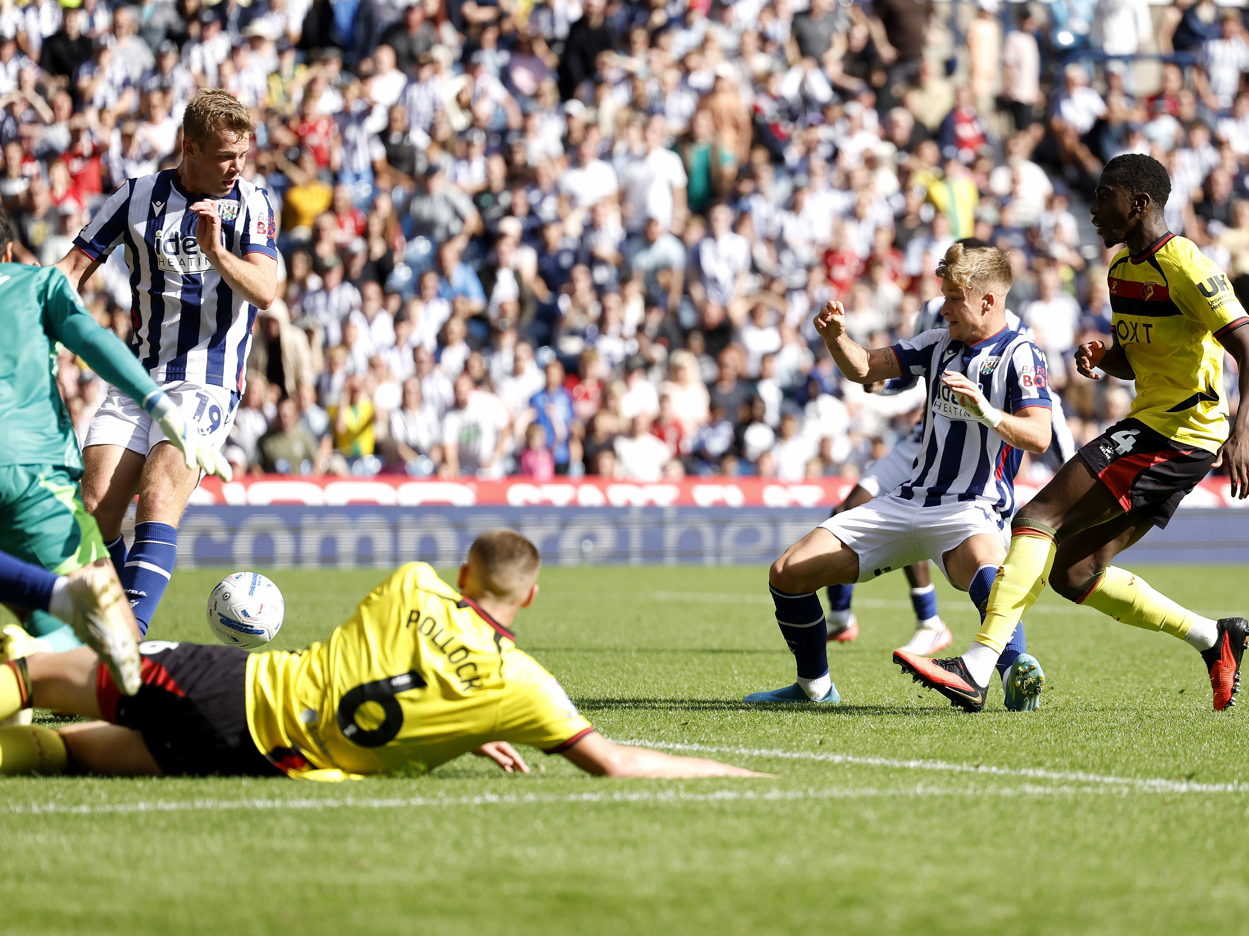 An image of JJ Morgan's goal against Watford