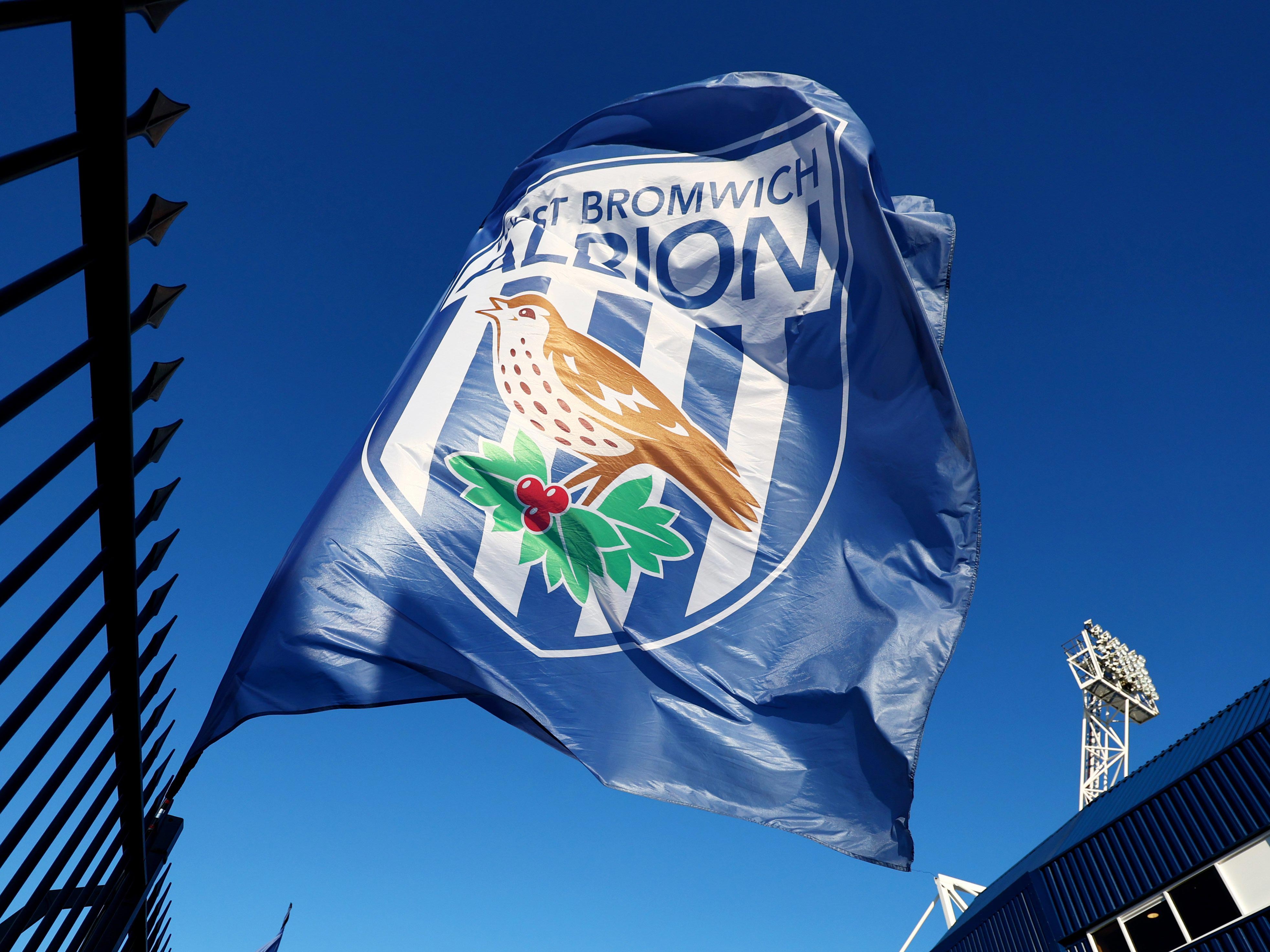 An Albion flag outside The Hawthorns