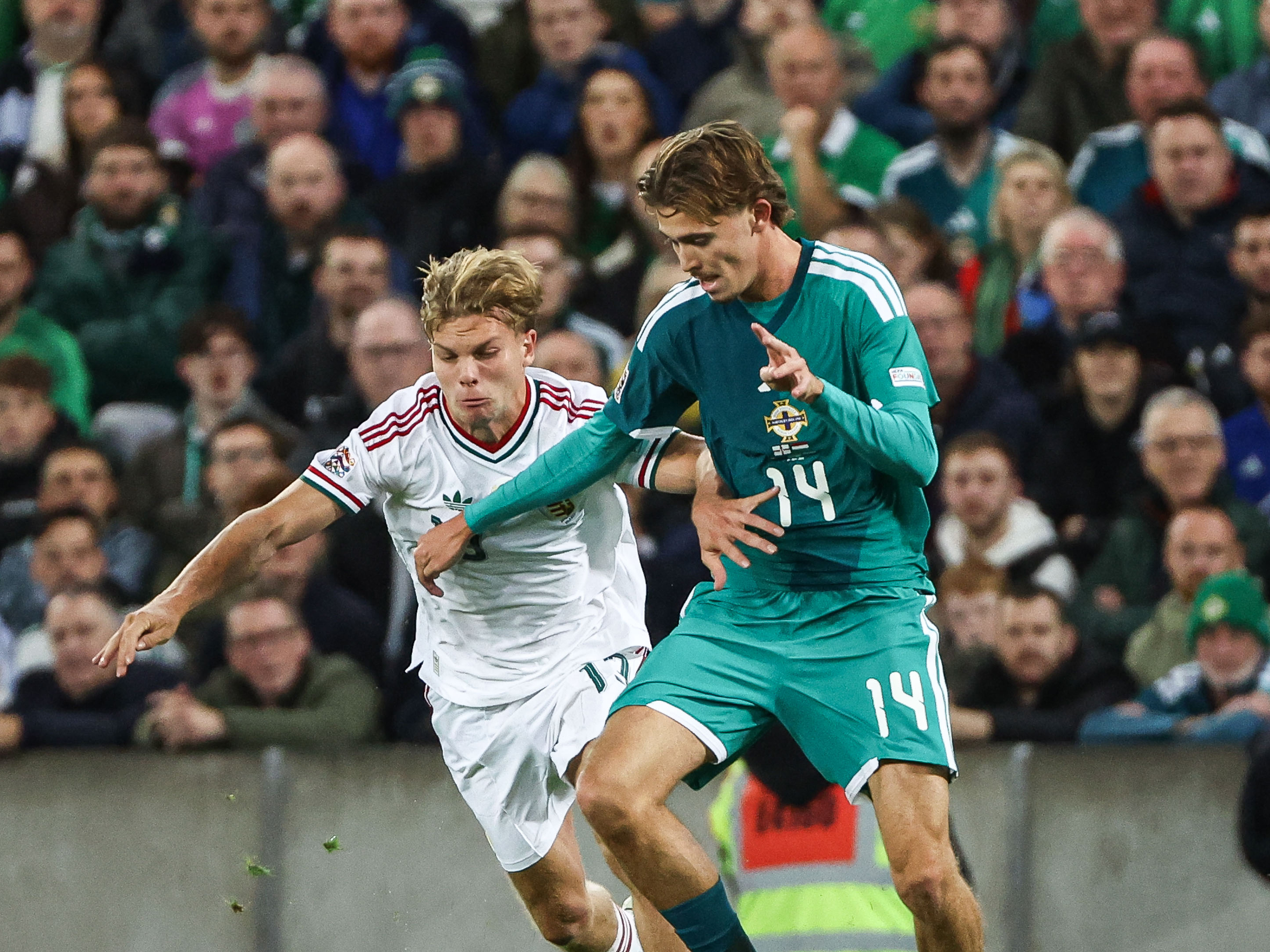 Isaac Price in action against Hungary.