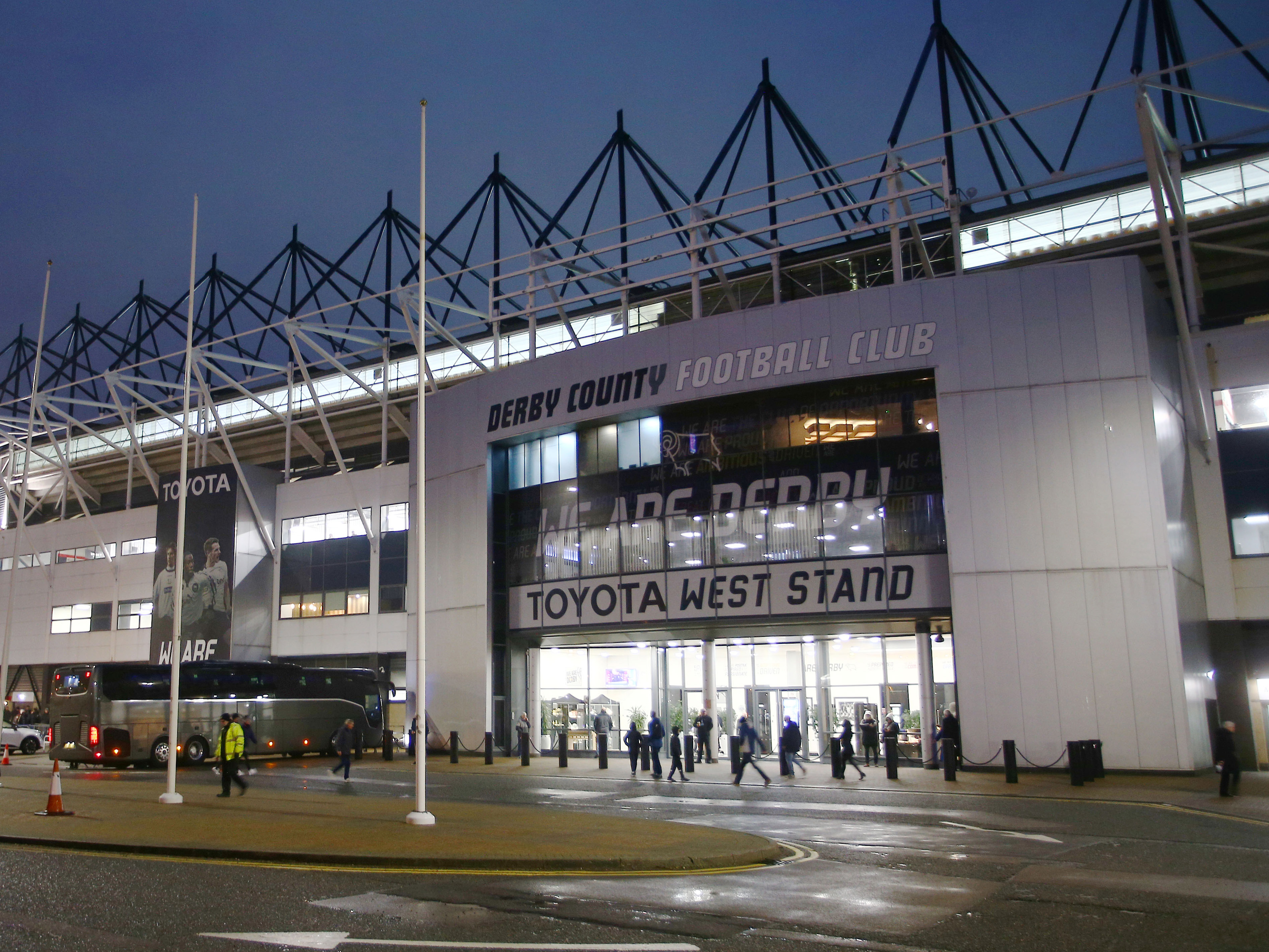A general view of the outside of Derby's Pride Park
