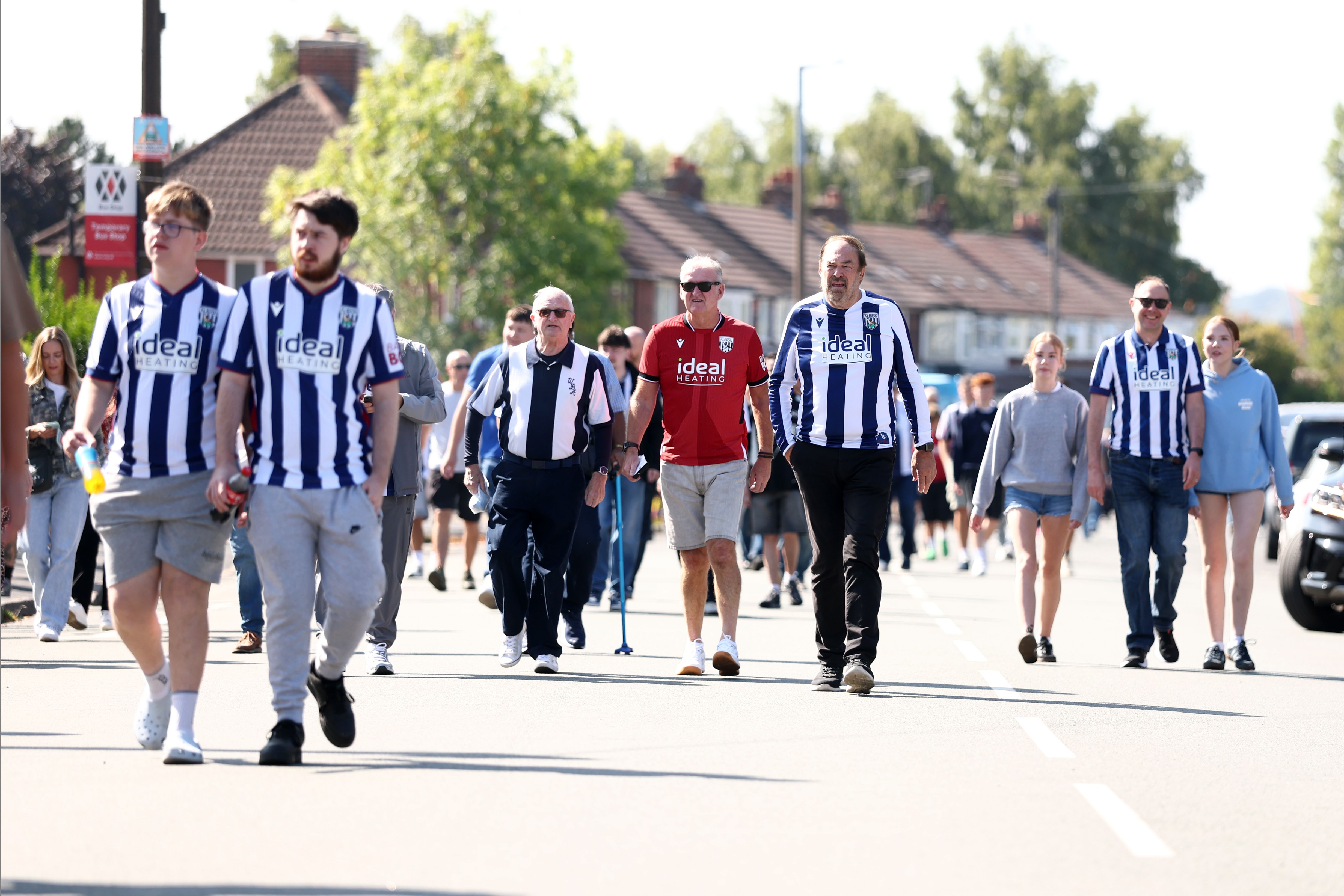 WBA fans walking up the Halfords Lane towards The Hawthorns