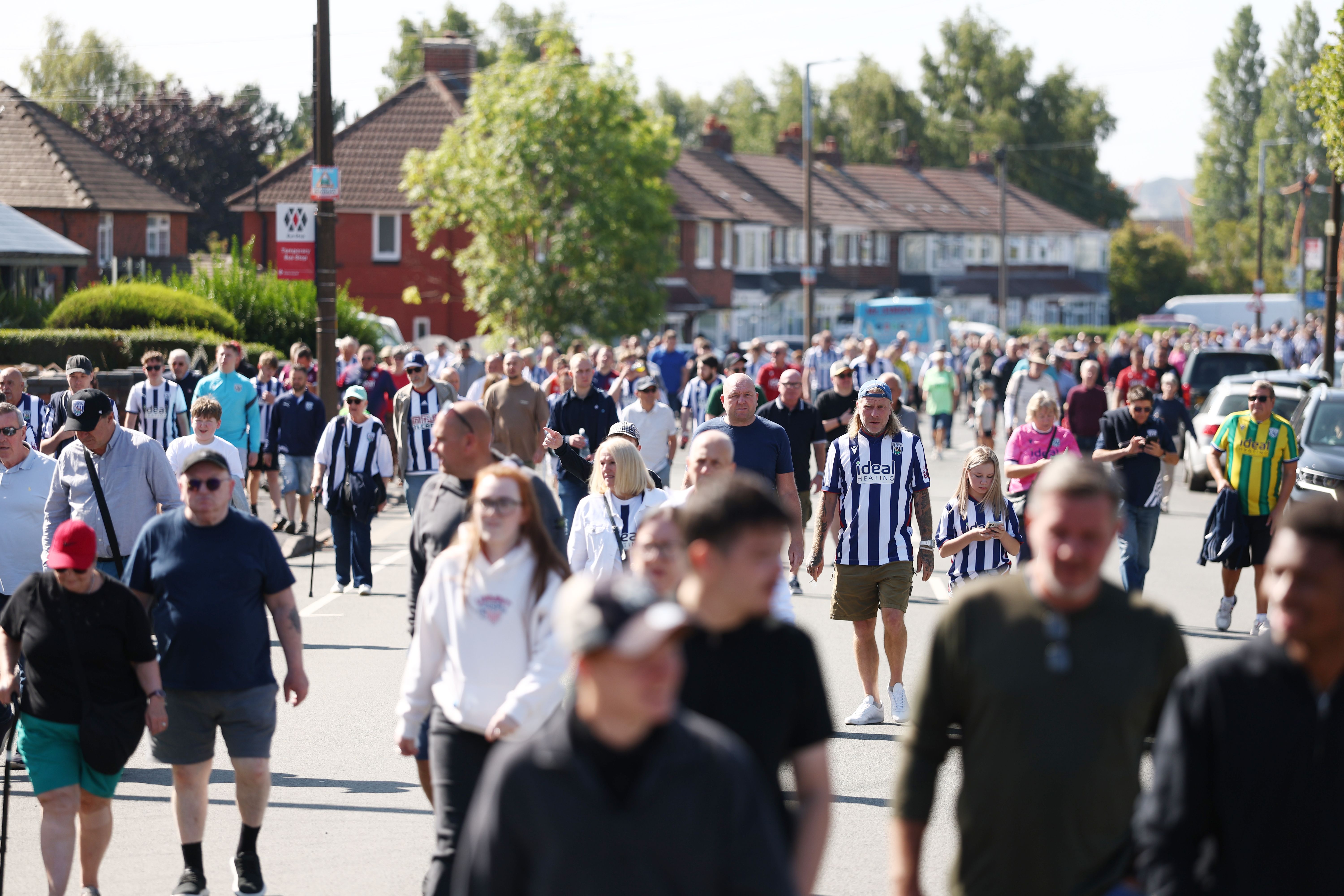 A general view of fans walking towards The Hawthorns