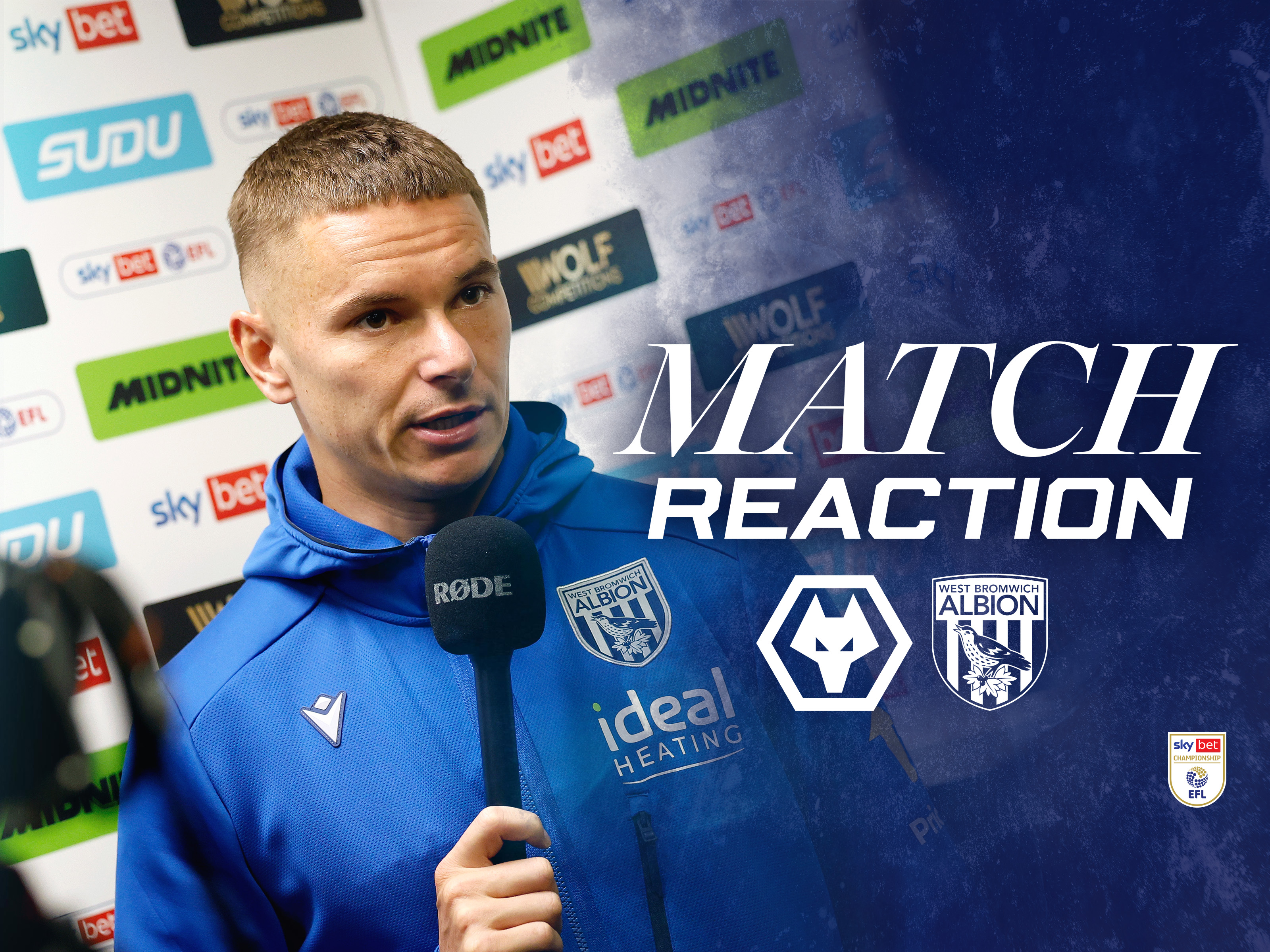 Conor Townsend is interviewed after Albion's defeat to Wolves 