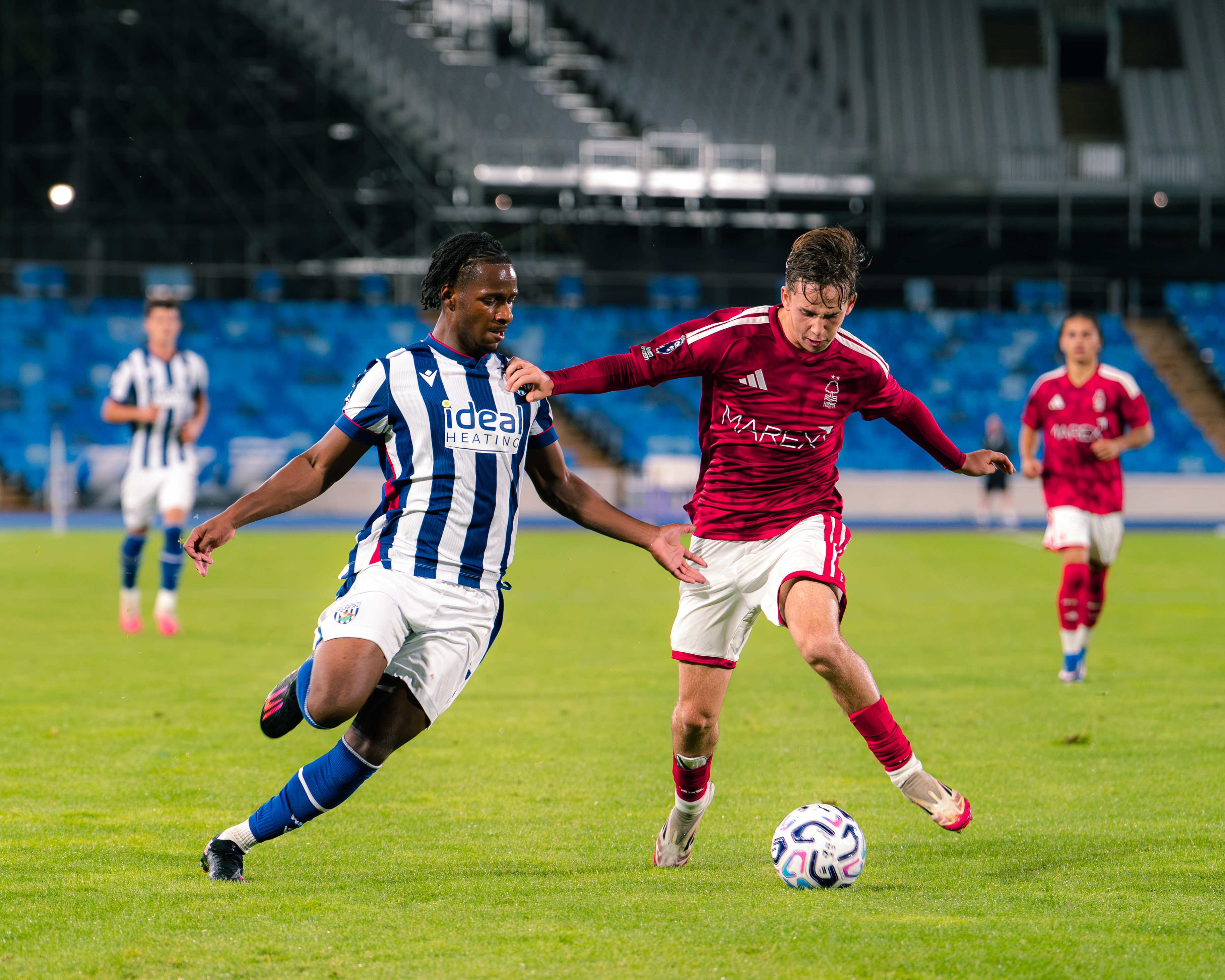 Remar McNeil in action for WBA's PL2 team v Forest at the Alexander Stadium