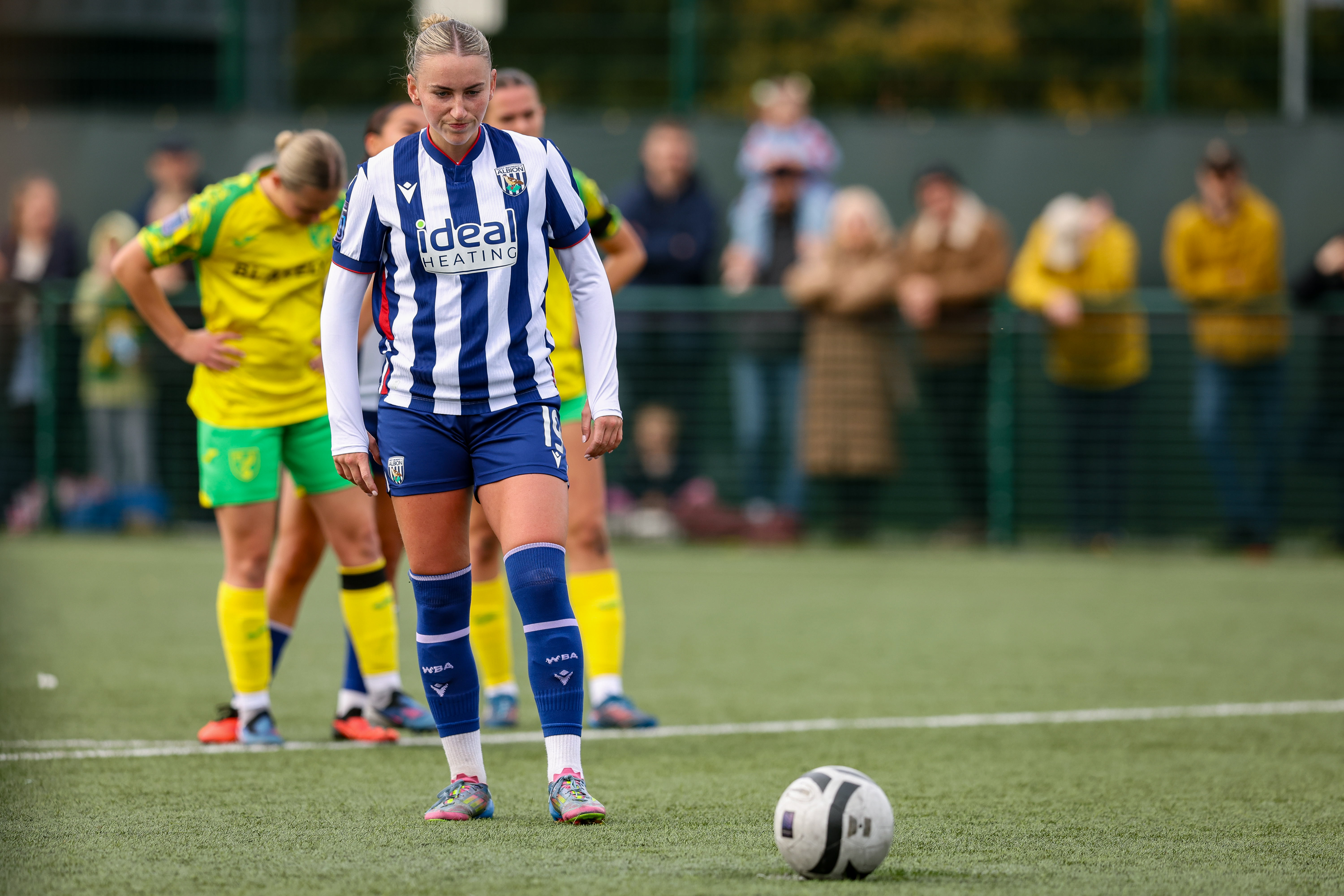 Monique Robinson steps up to score against Norwich City.