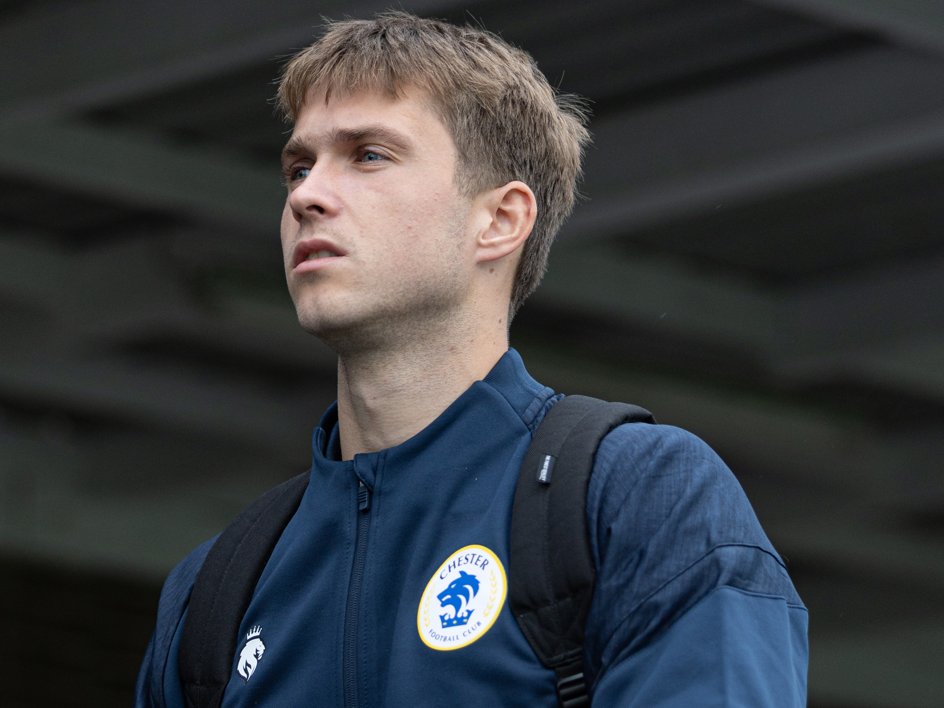 Joe Wallis in a Chester FC tracksuit 
