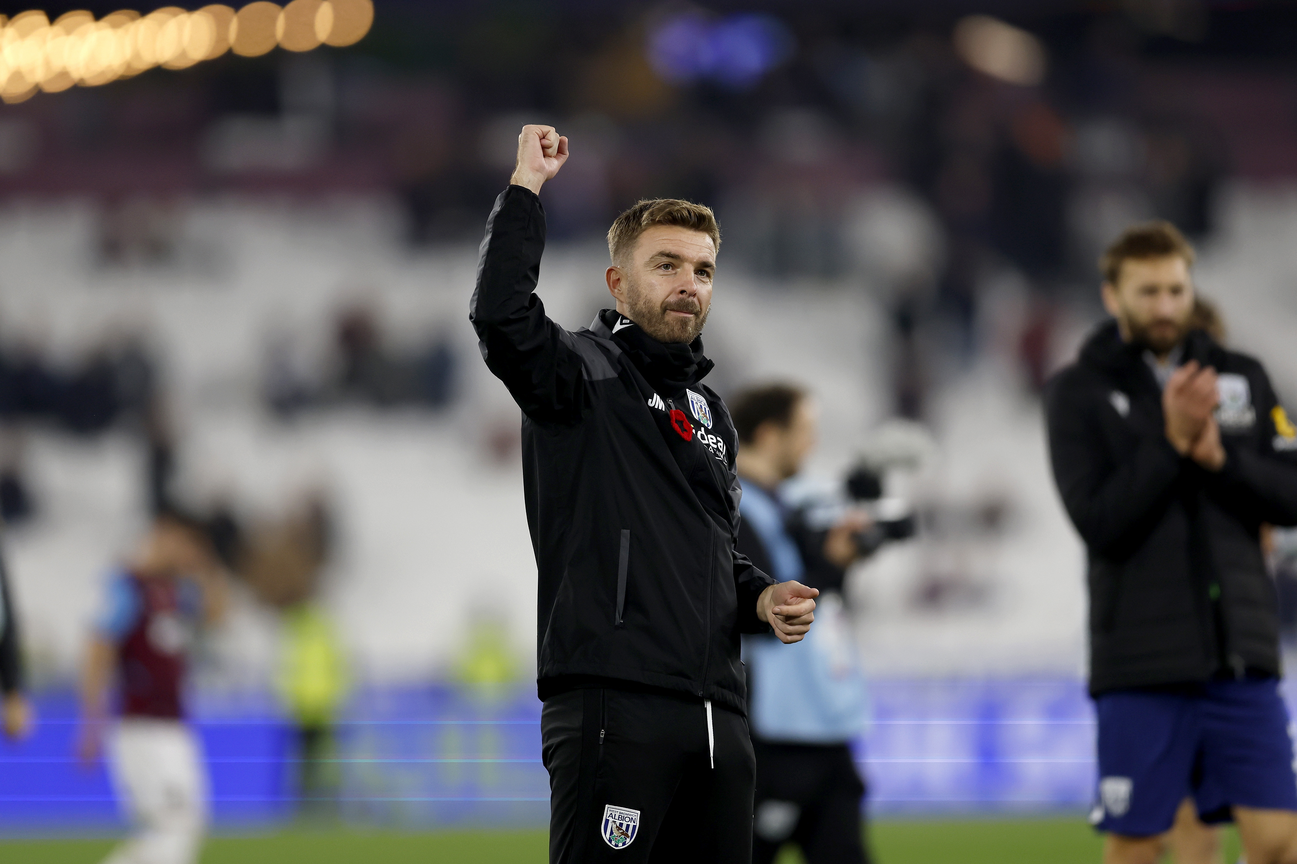 James Morrison celebrating at full-time at West Ham