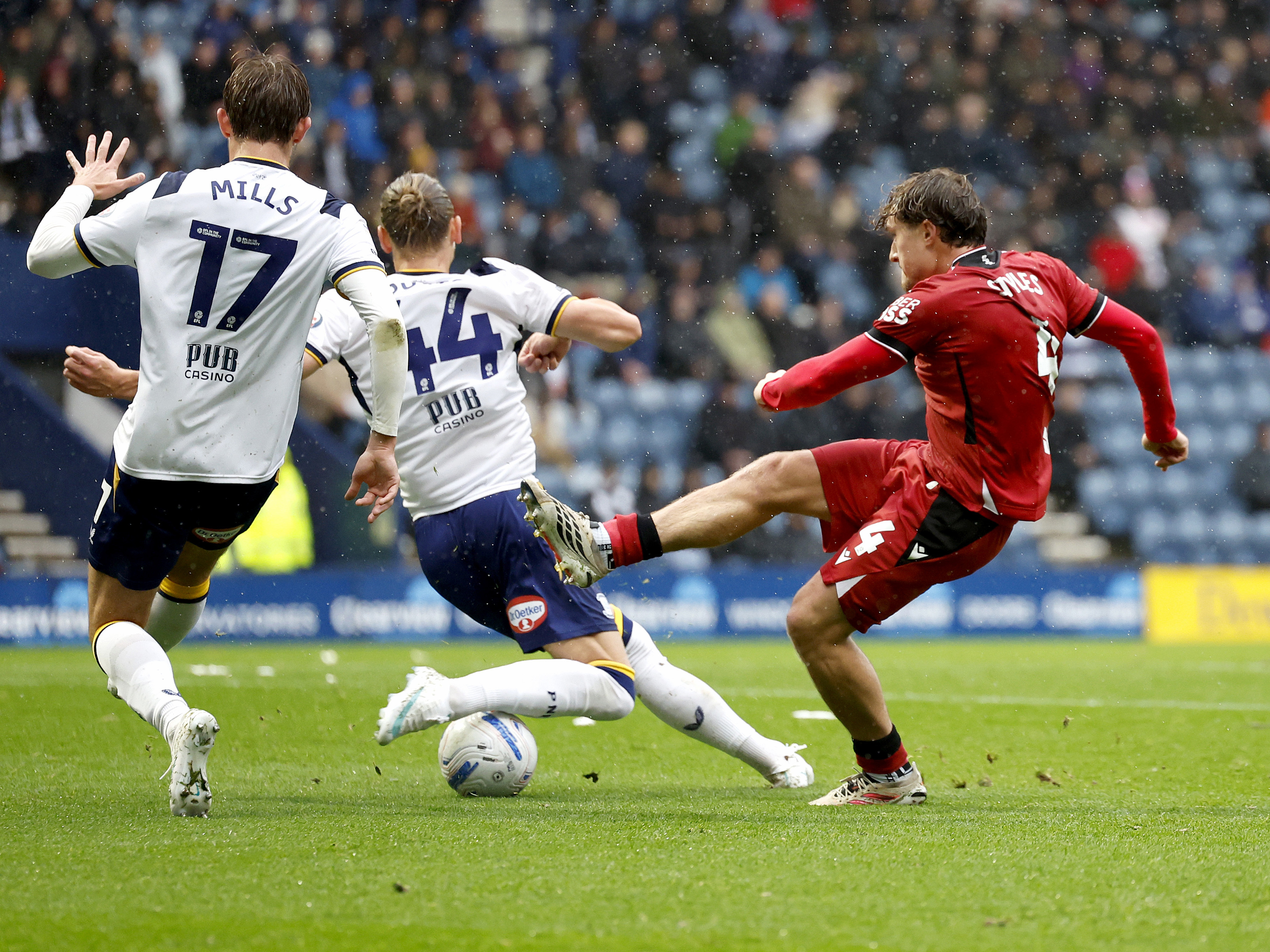 An image of Callum Styles playing against Preston