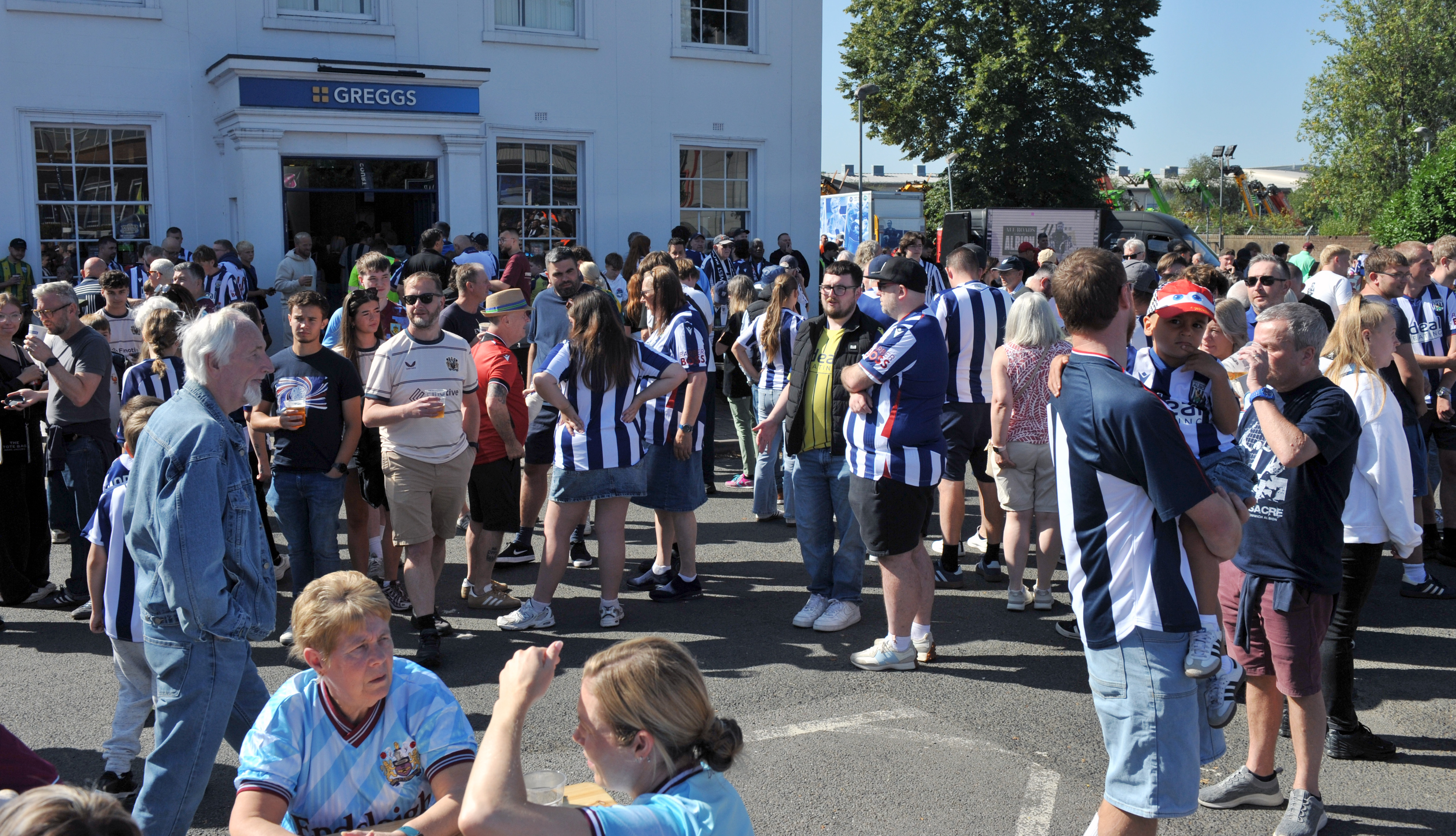 A general view of WBA fans in the Fan Zone 