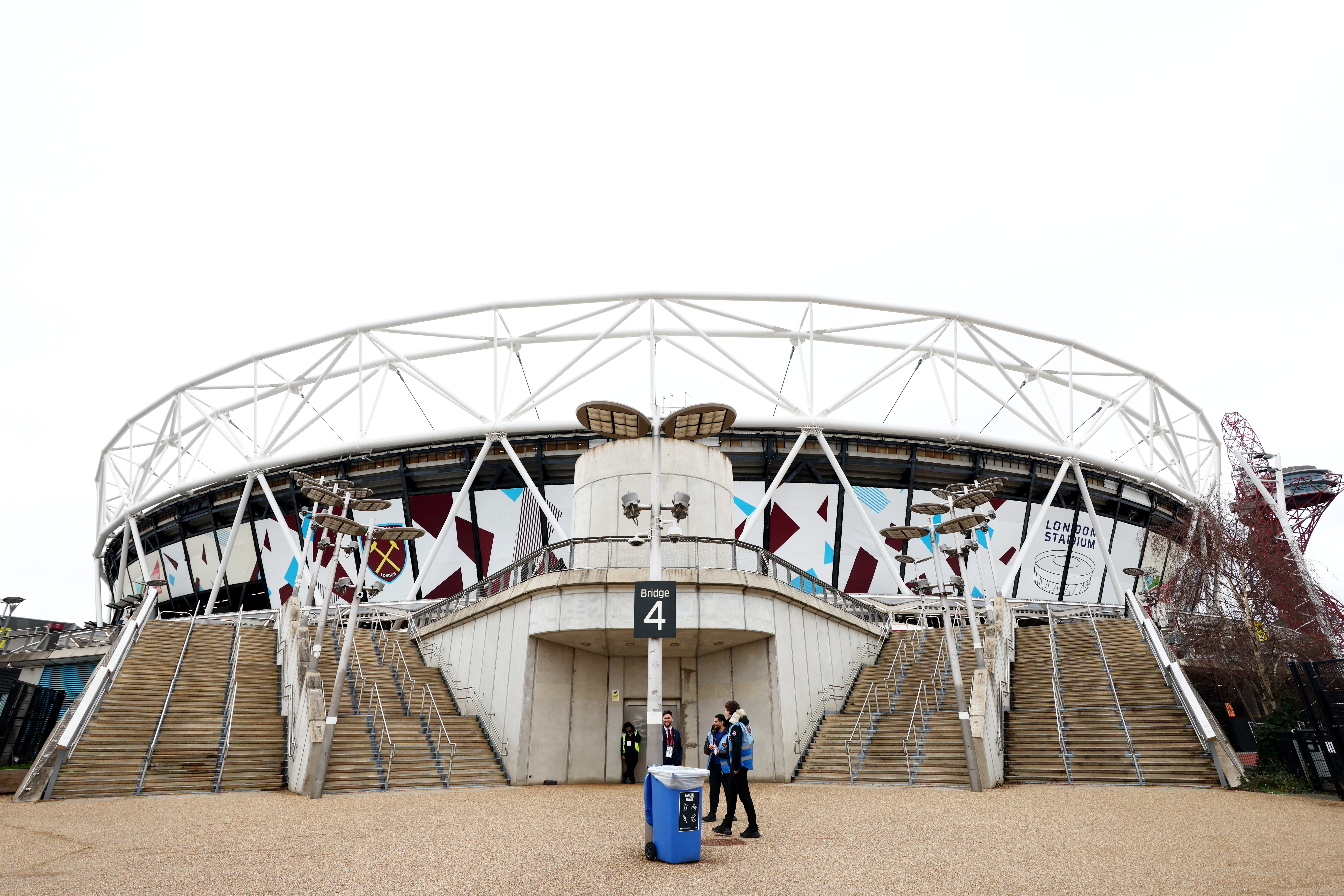 A general view of the outside of the London Stadium
