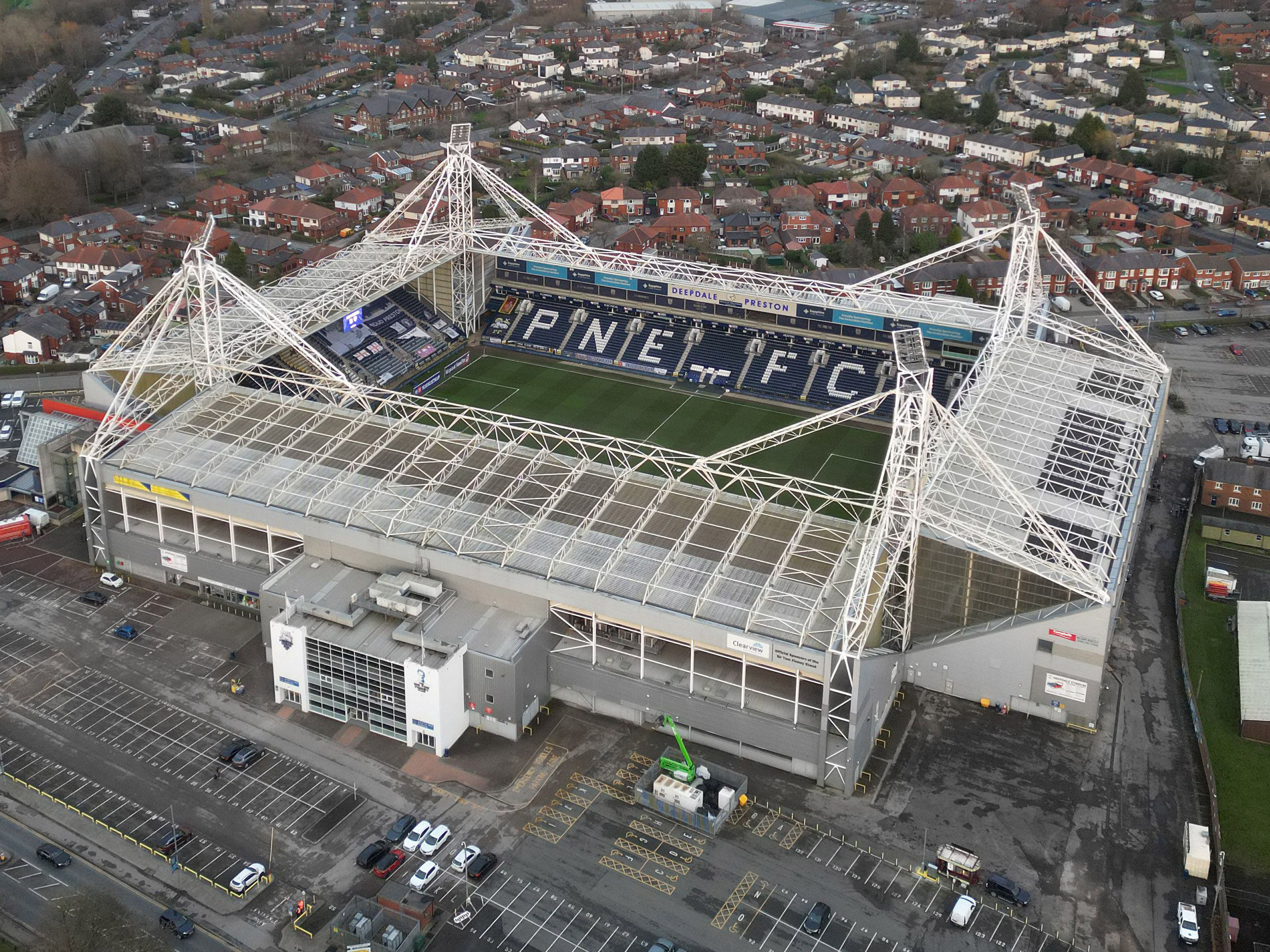 An aerial shot of Preston's Deepdale