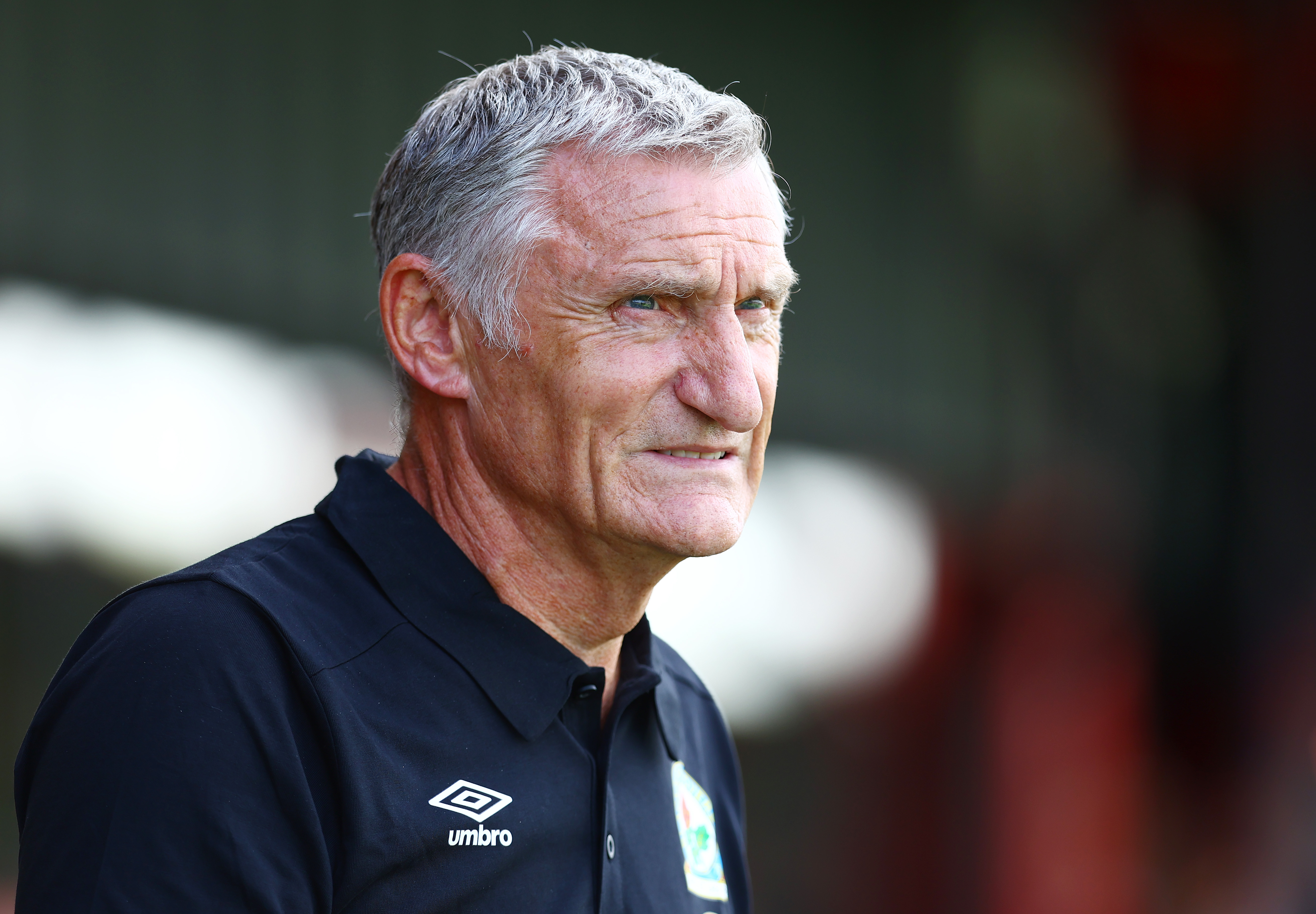 Tony Mowbray in a Blackburn polo shirt 