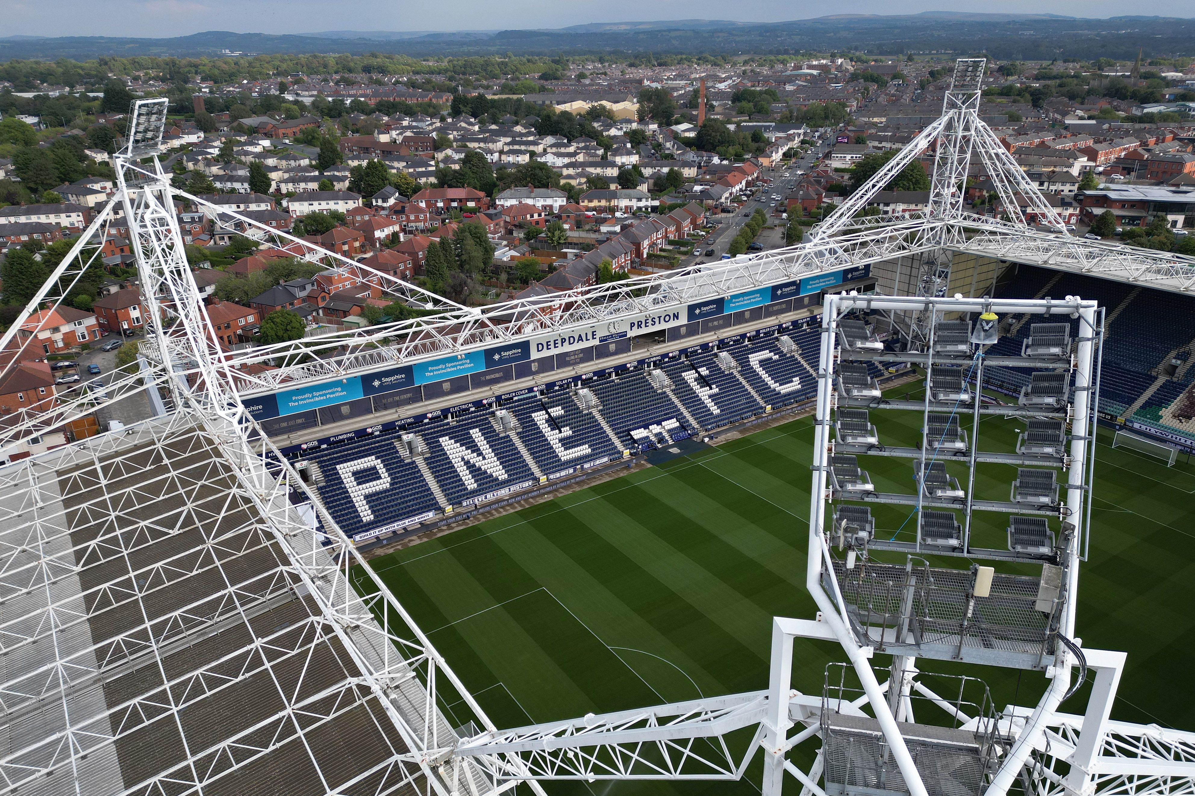 An aerial shot of Preston's Deepdale