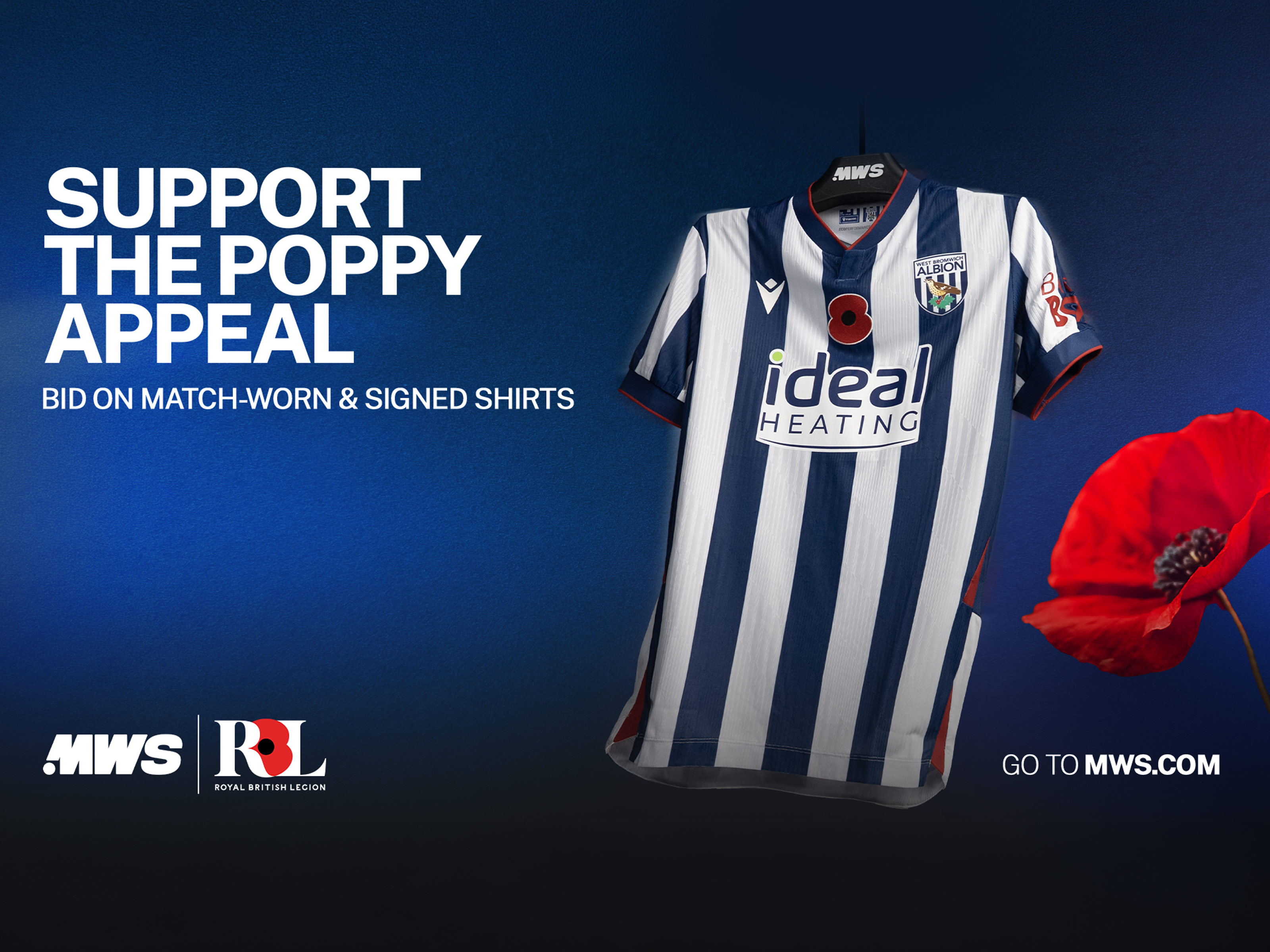 An albion home shirt with a poppy on it