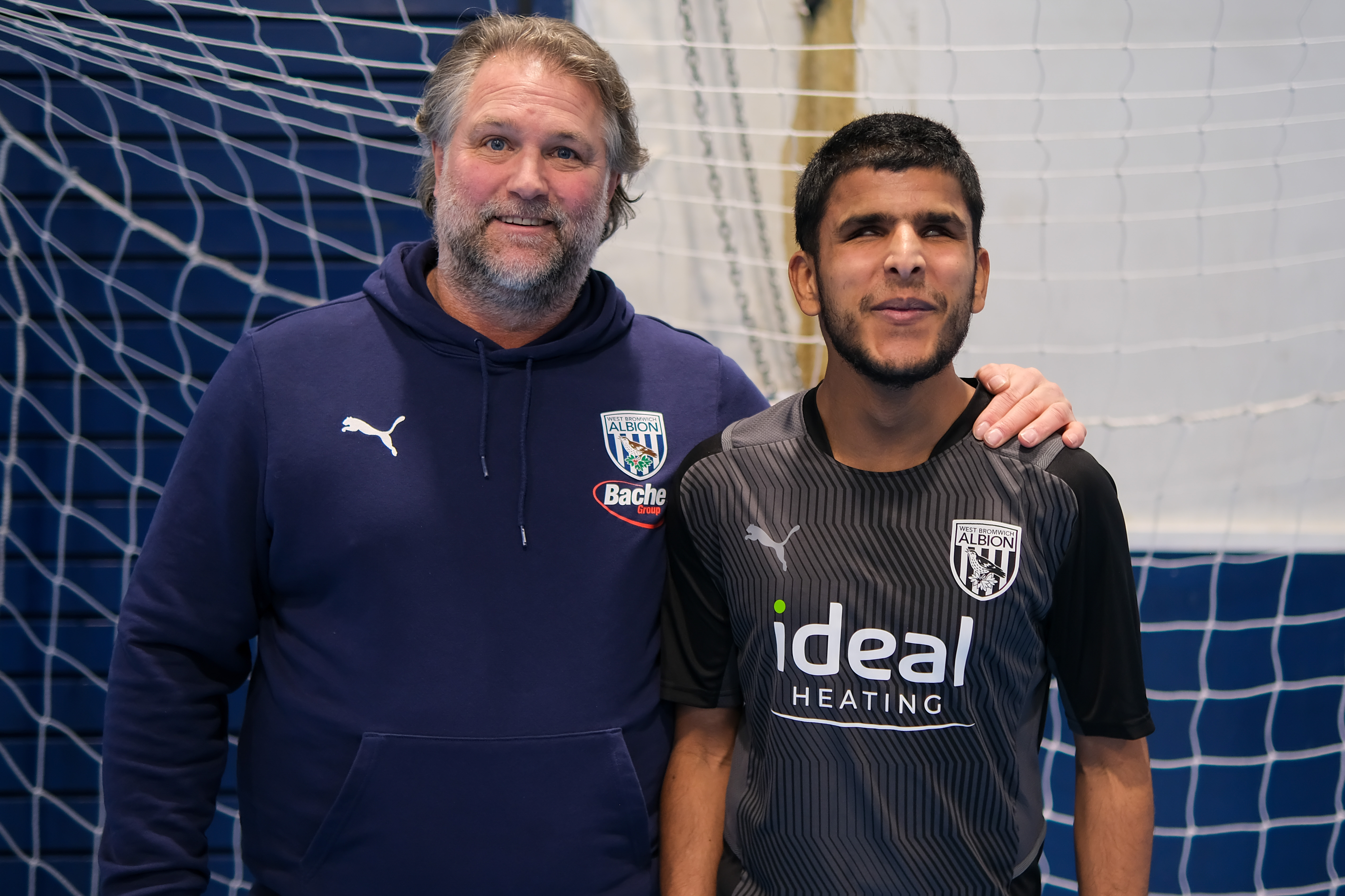Andy Johnson with WBA Blind player Yusuf