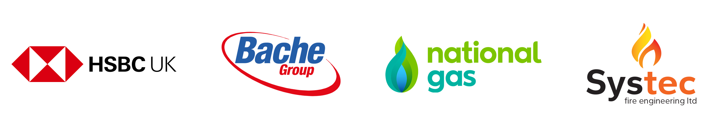 Blind Walk Sponsor Logos: HSBC UK, Bache Group, National Gas & Systec Fire Engineering.