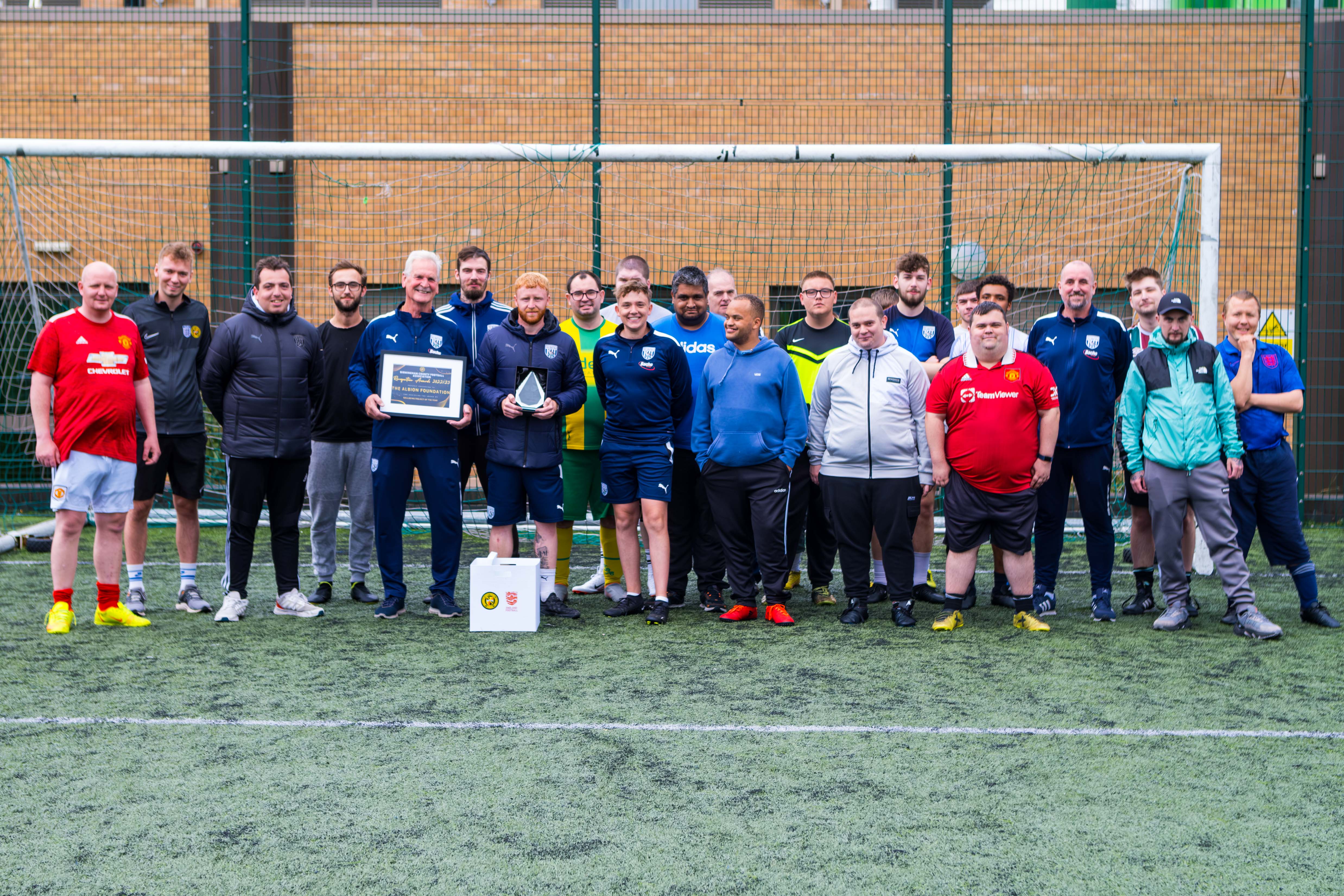 Team Talk participants with the Birmingham County FA Recognition Award