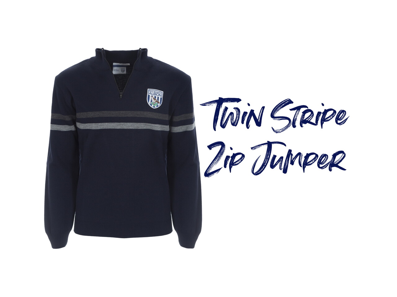Twin Stripe Zip Jumper