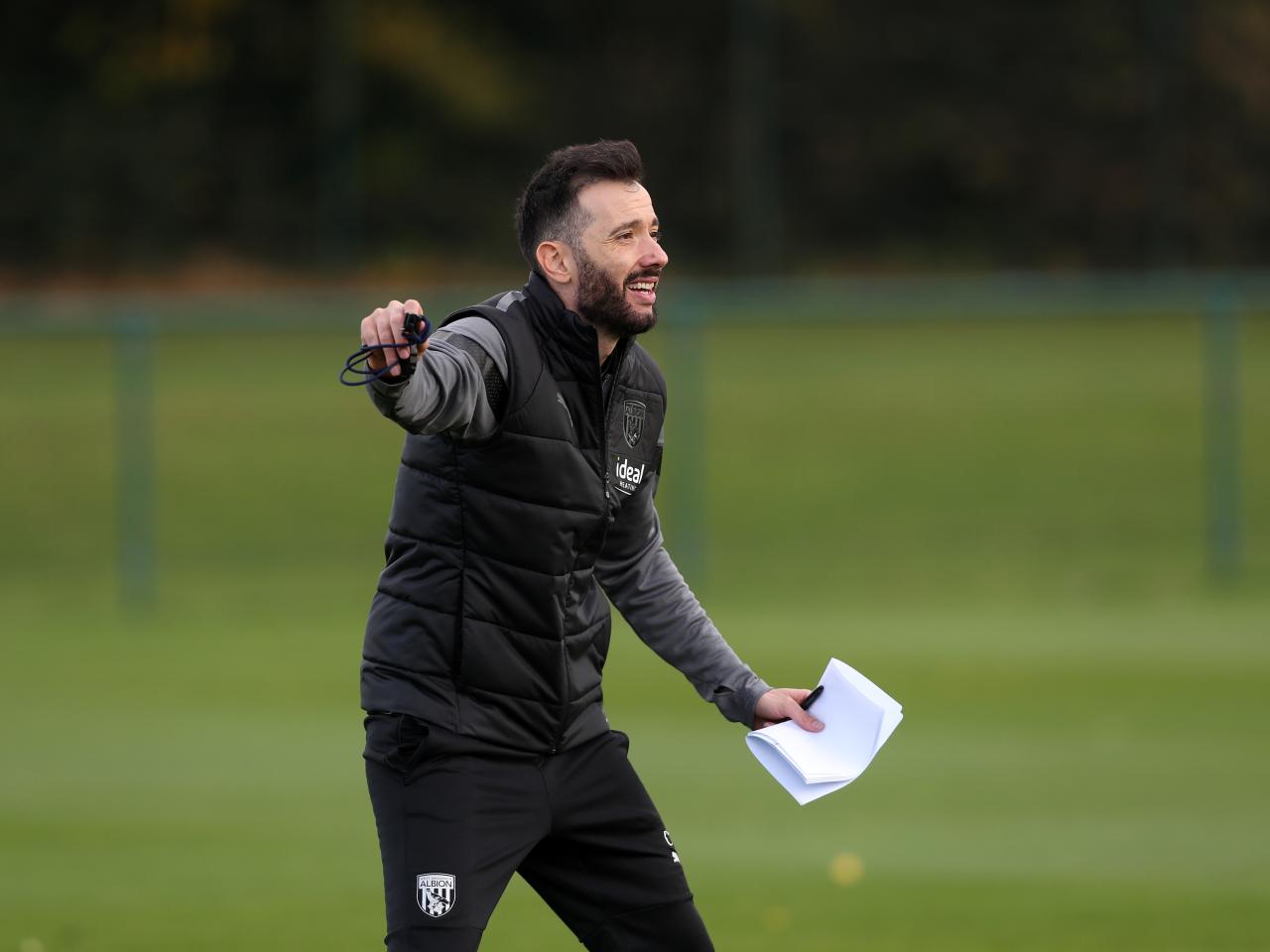 Carlos Corberán takes his first training session as Albion boss.