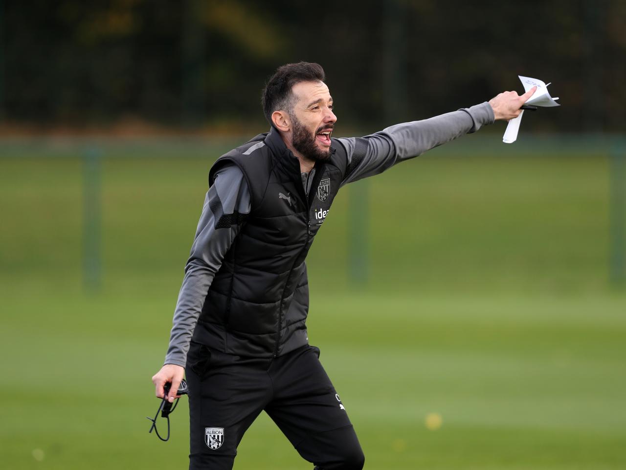 Carlos Corberán takes his first training session as Albion boss.