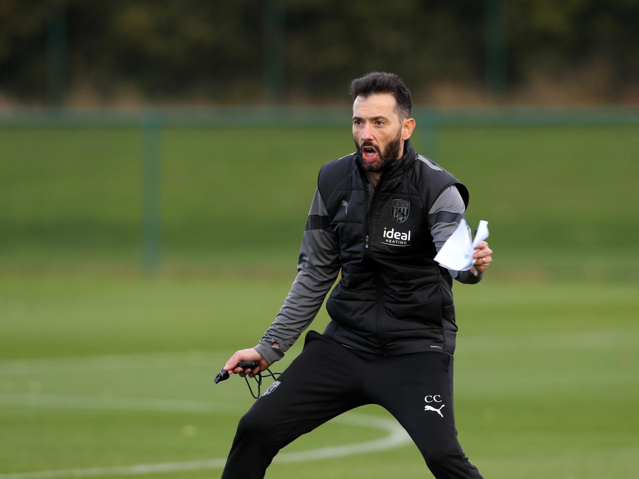 Carlos Corberán takes his first training session as Albion boss.