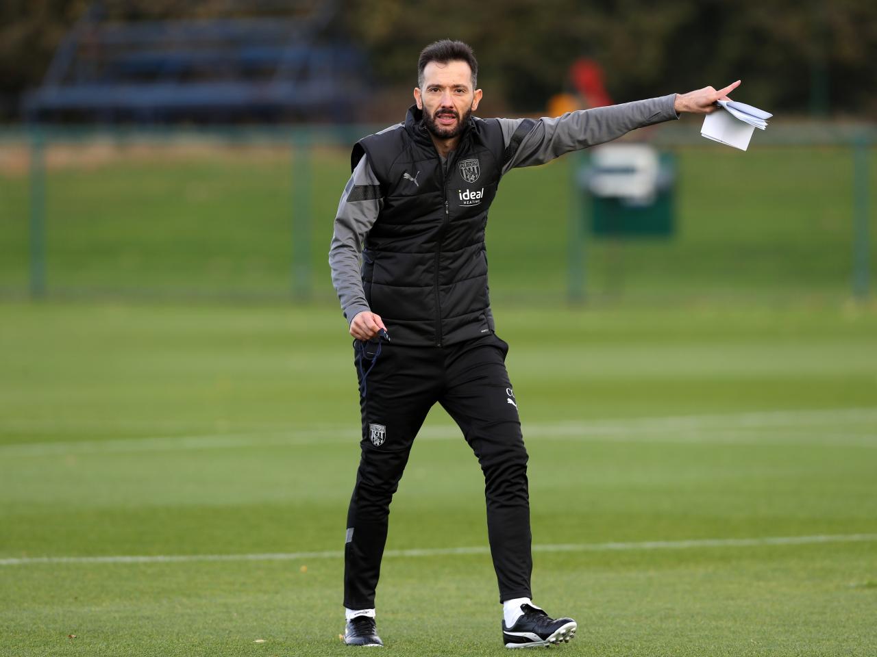 Carlos Corberán takes his first training session as Albion boss.