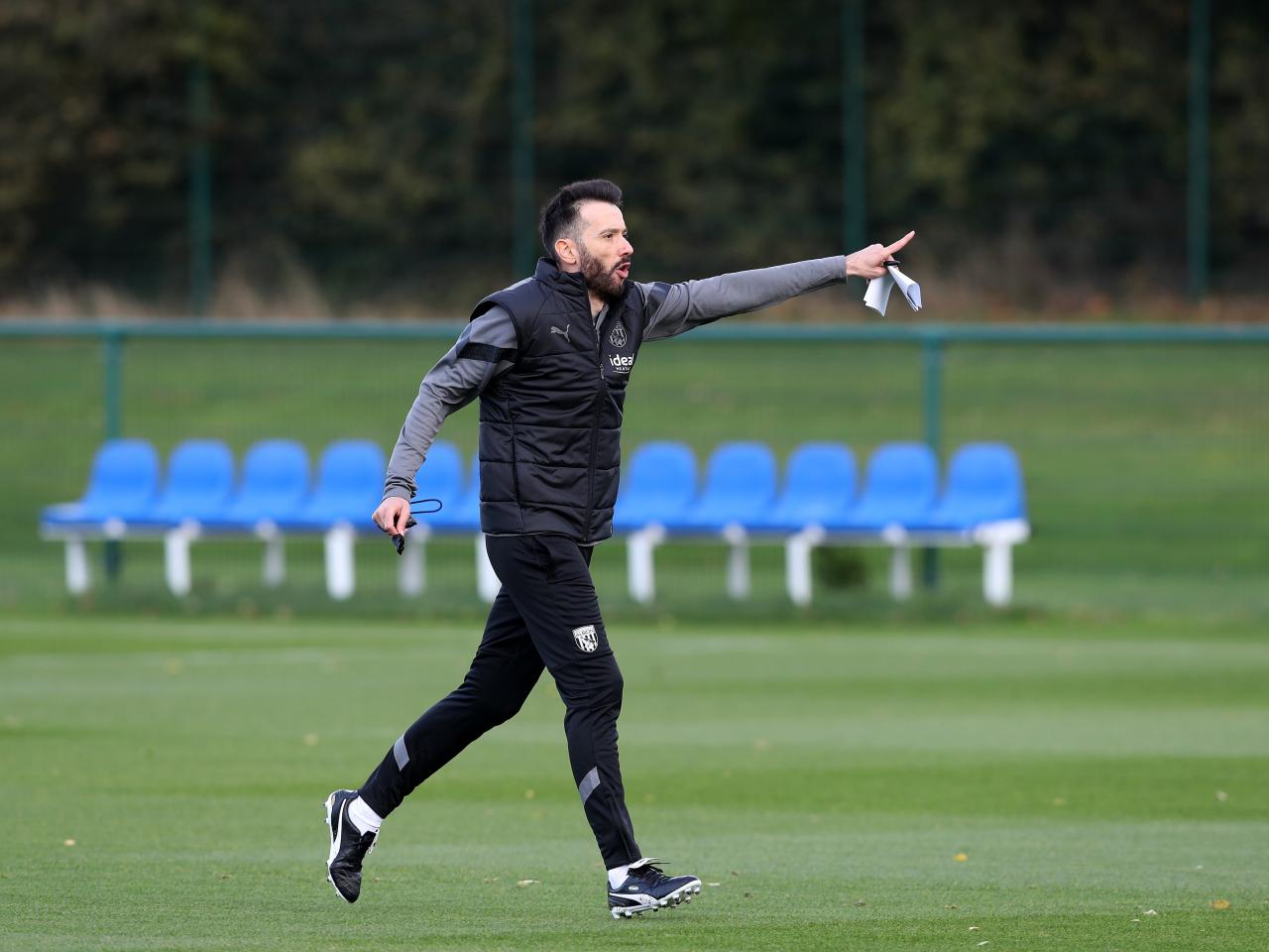 Carlos Corberán takes his first training session as Albion boss.
