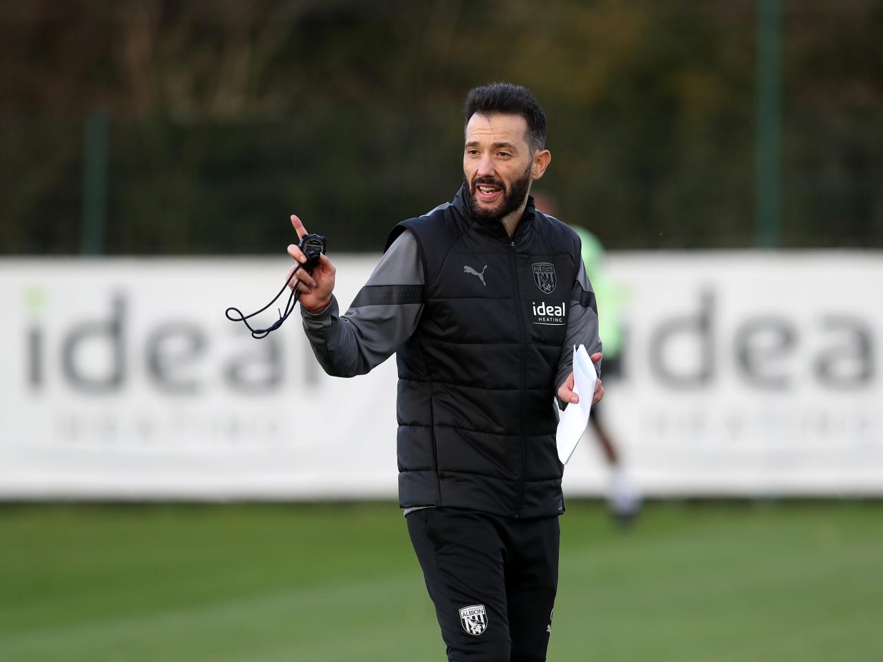 Carlos Corberán takes his first training session as Albion boss.