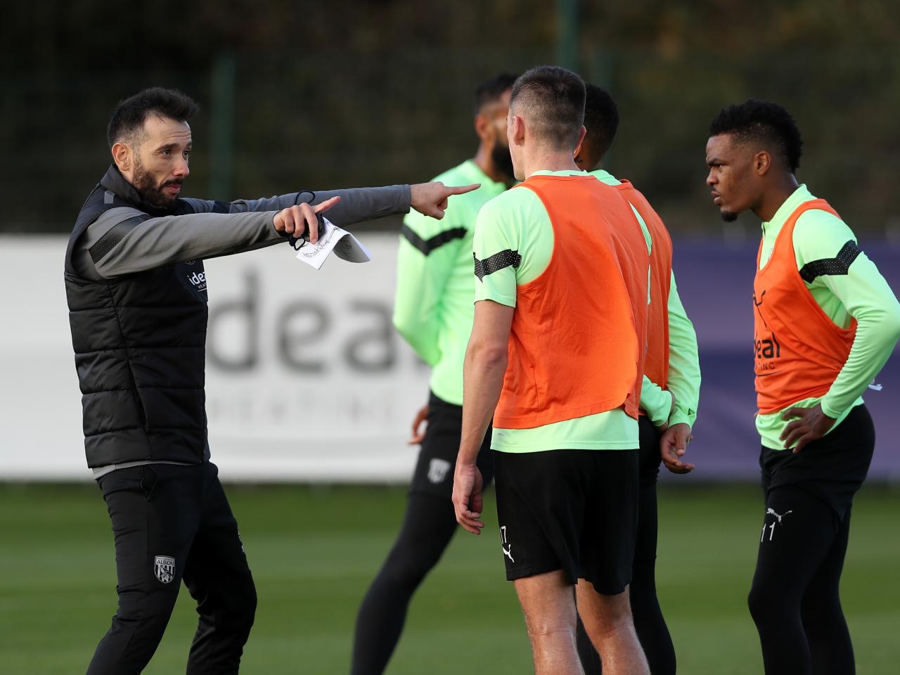 Carlos Corberán takes his first training session as Albion boss.