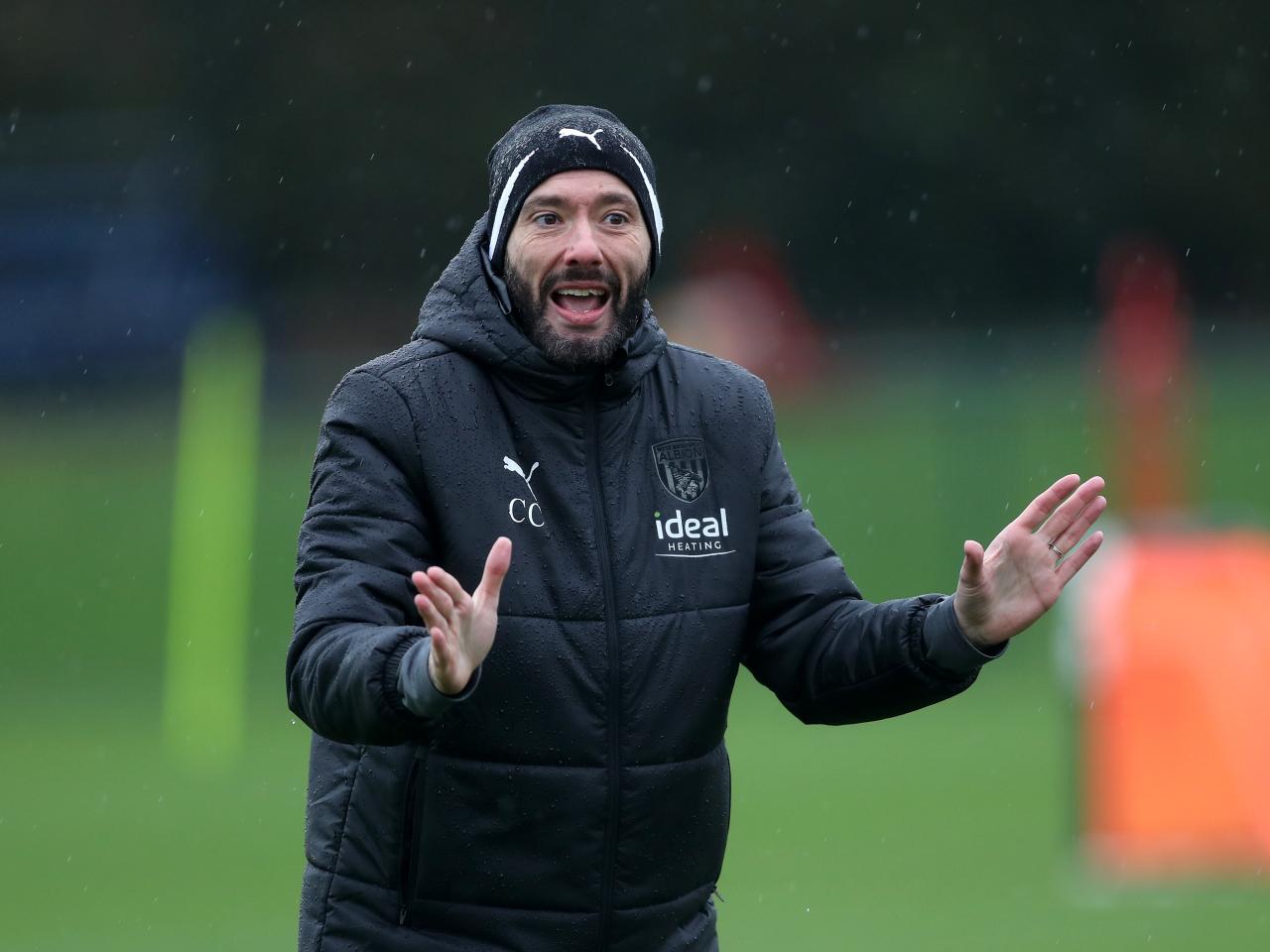 Carlos Corberán during Albion training.
