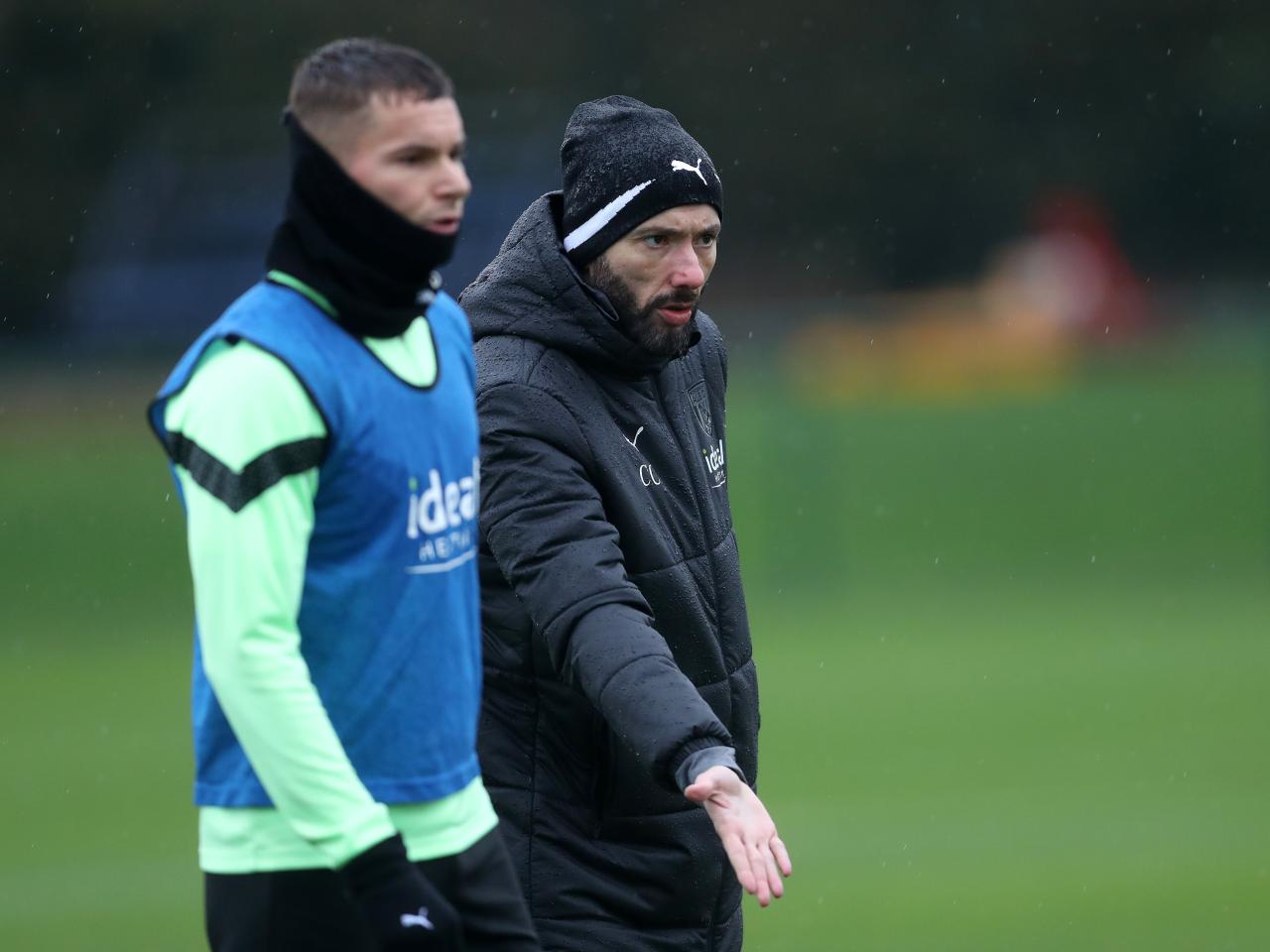 Carlos Corberán during Albion training.