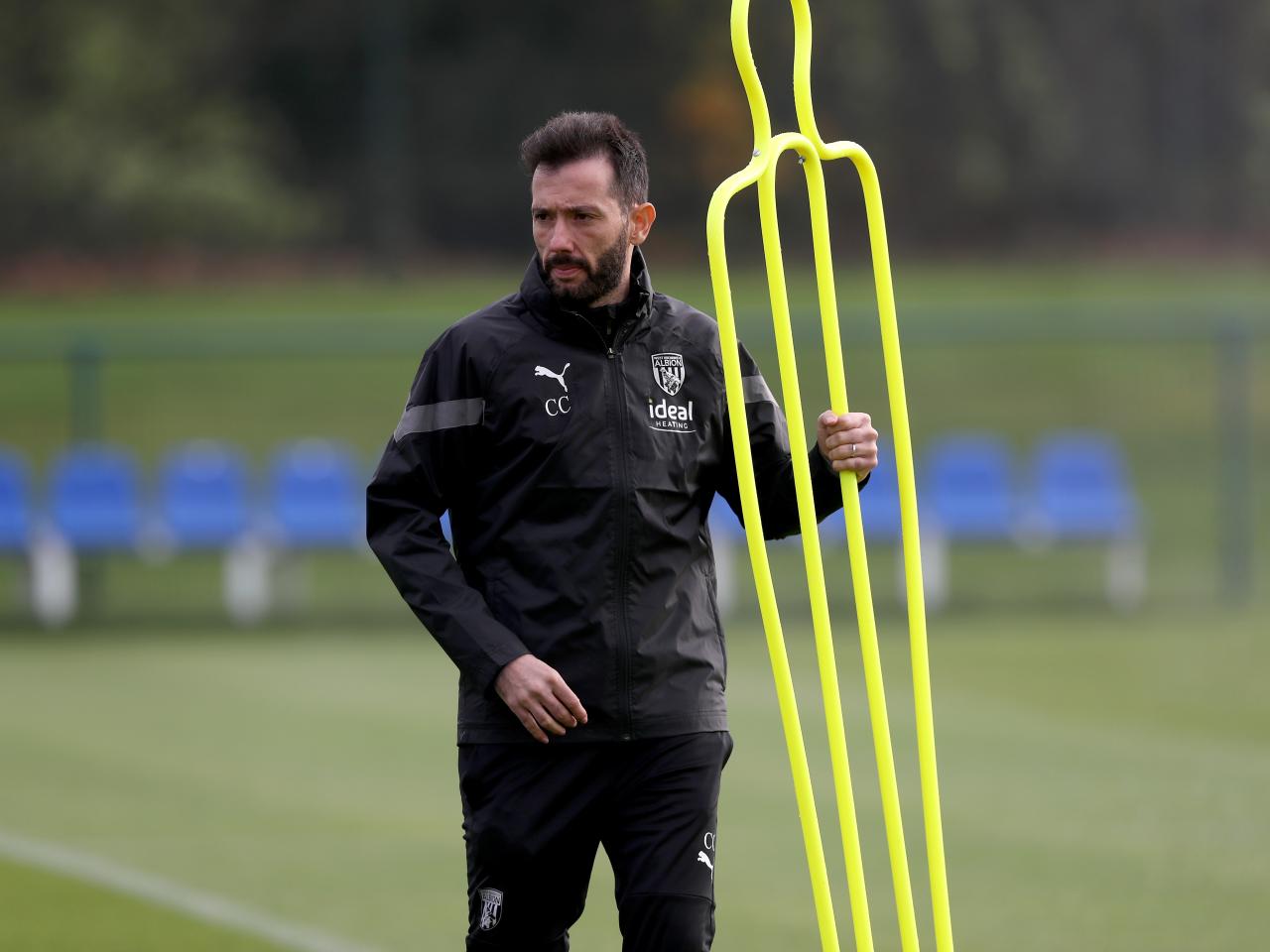 Carlos Corberán during training ahead of the clash with Stoke City.