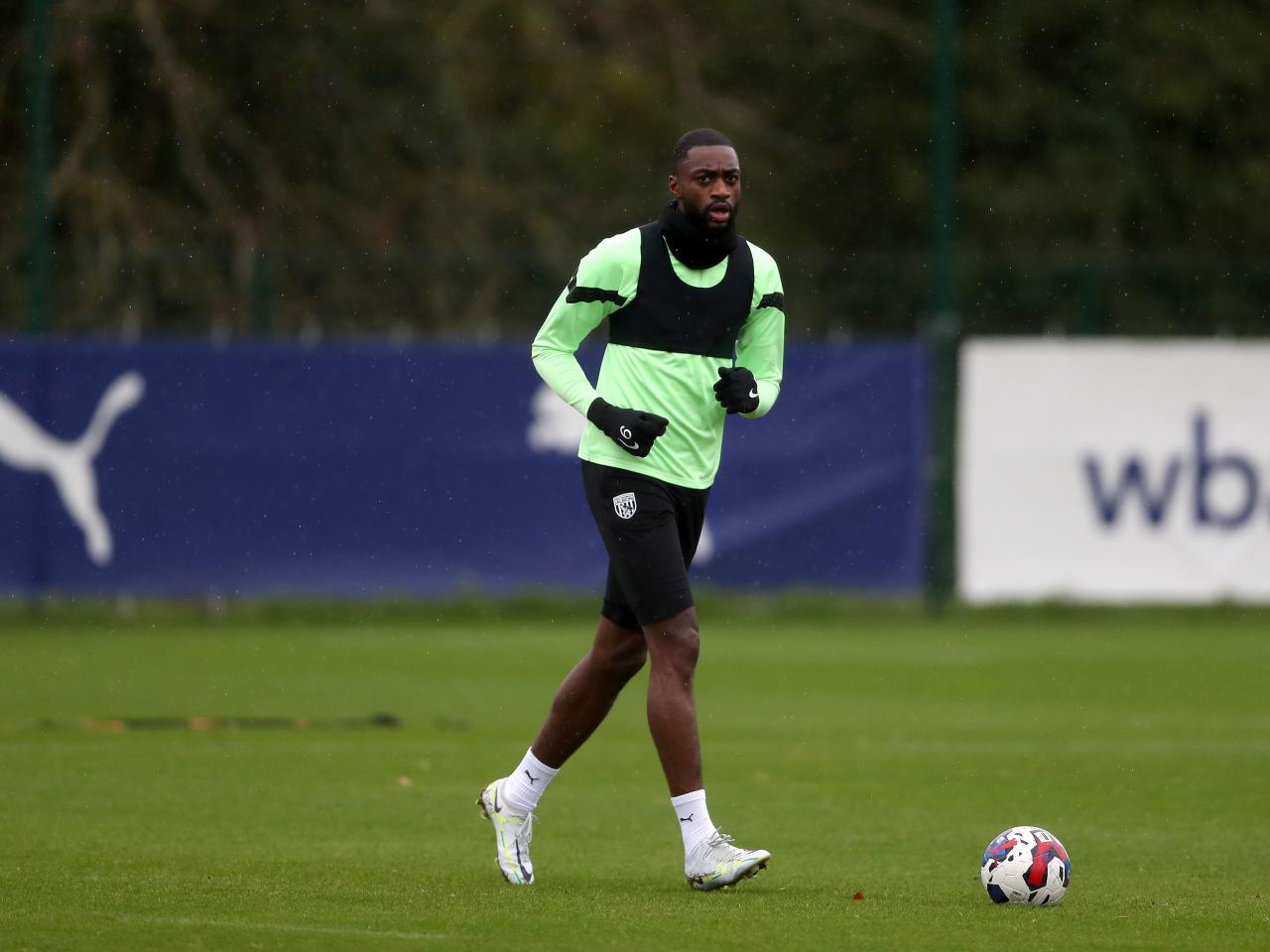 Semi Ajayi during Albion training.