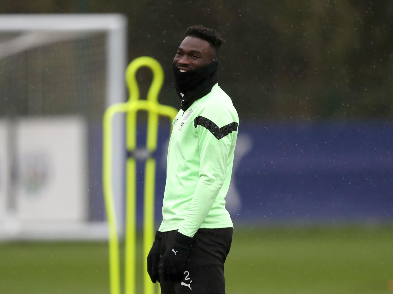 Daryl Dike during Albion training.