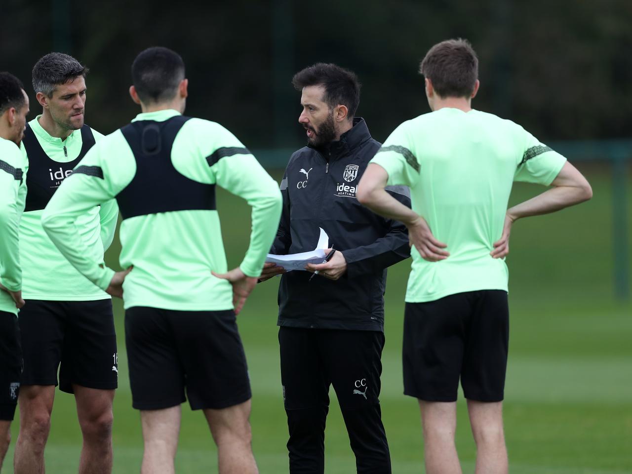 Carlos Corberán during training ahead of the clash with Stoke City.