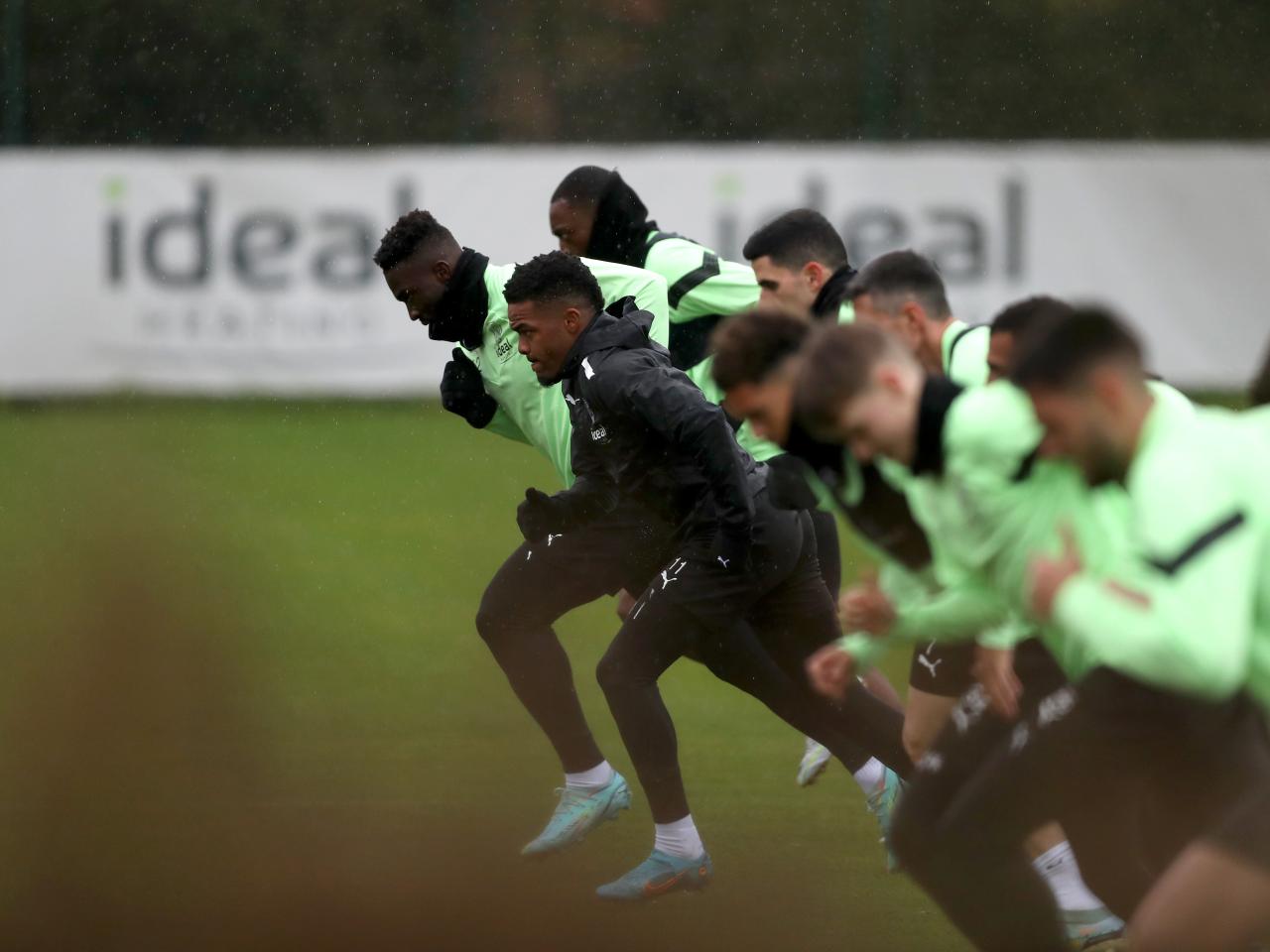 Albion players during training.