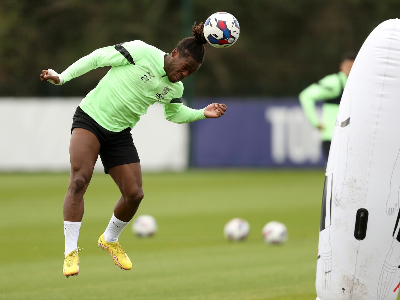 Brandon Thomas-Asante during Albion training.