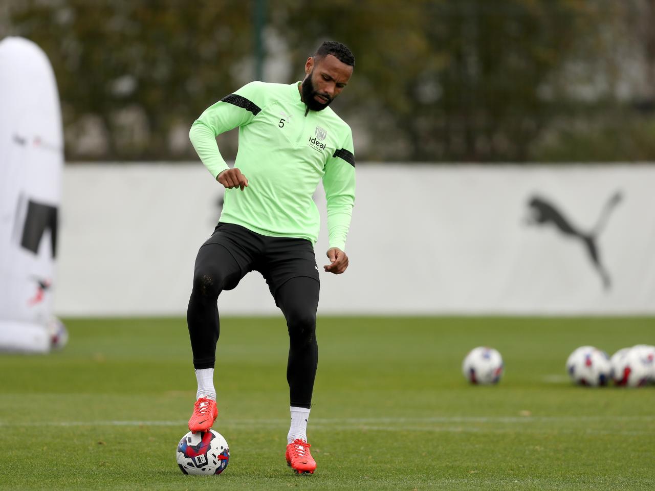 Kyle Bartley during Albion training.