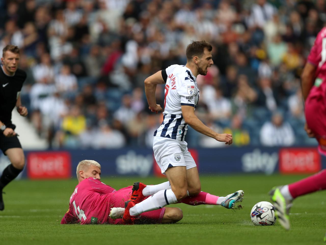 Jayson Molumby in action against Swansea 