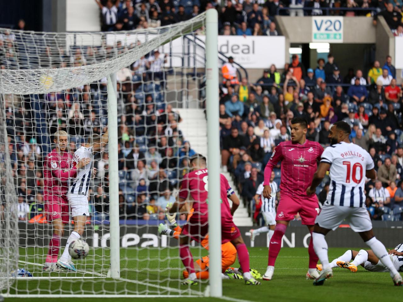 Carl Rushworth scores an own goal for Swansea 