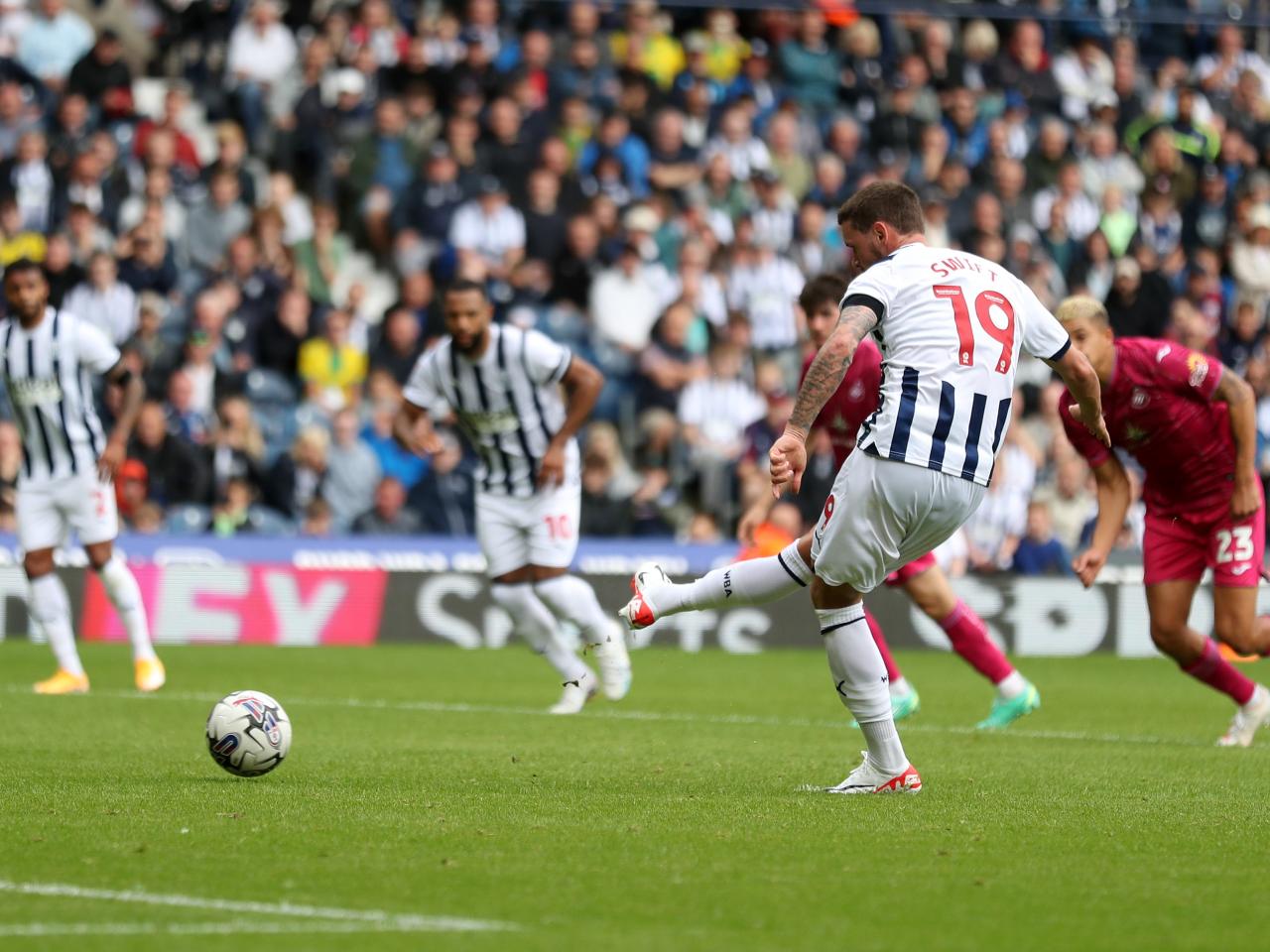 John Swift scores a penalty against Swansea 