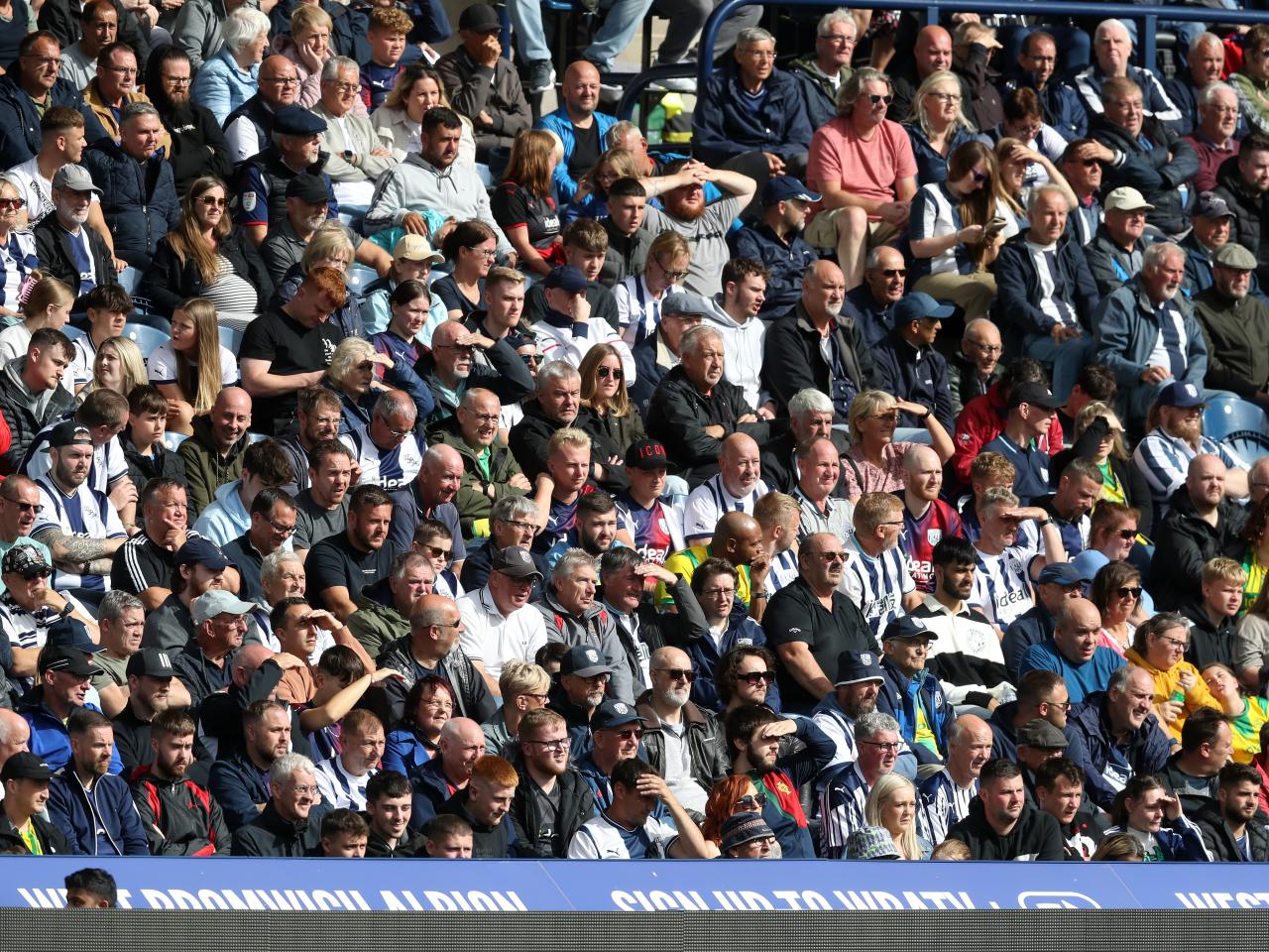 Albion fans at The Hawthorns against Swansea 