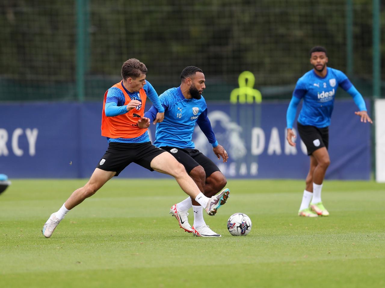 Albion players in training.